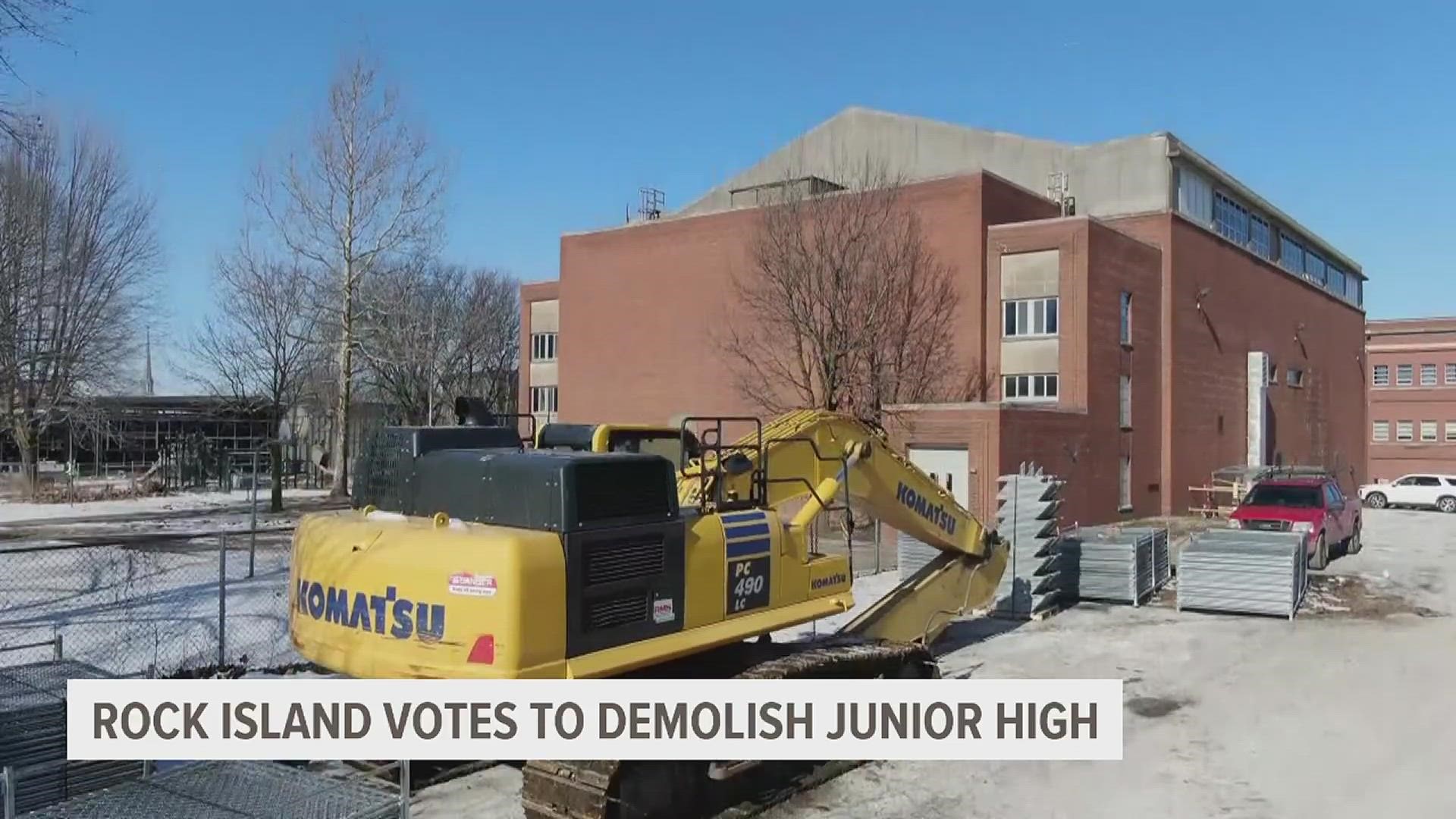 The school board voted Wednesday night to approve a nearly $500,000 contract for demolition.