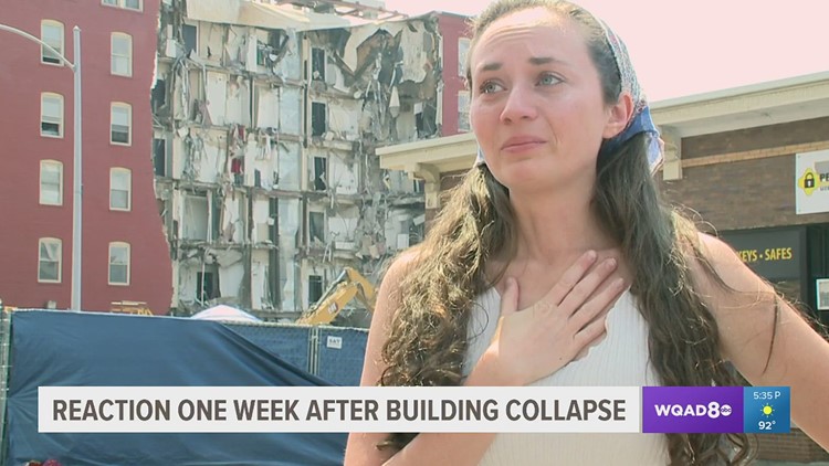 Business owner reacts to seeing her theater closed  due to Davenport building collapse