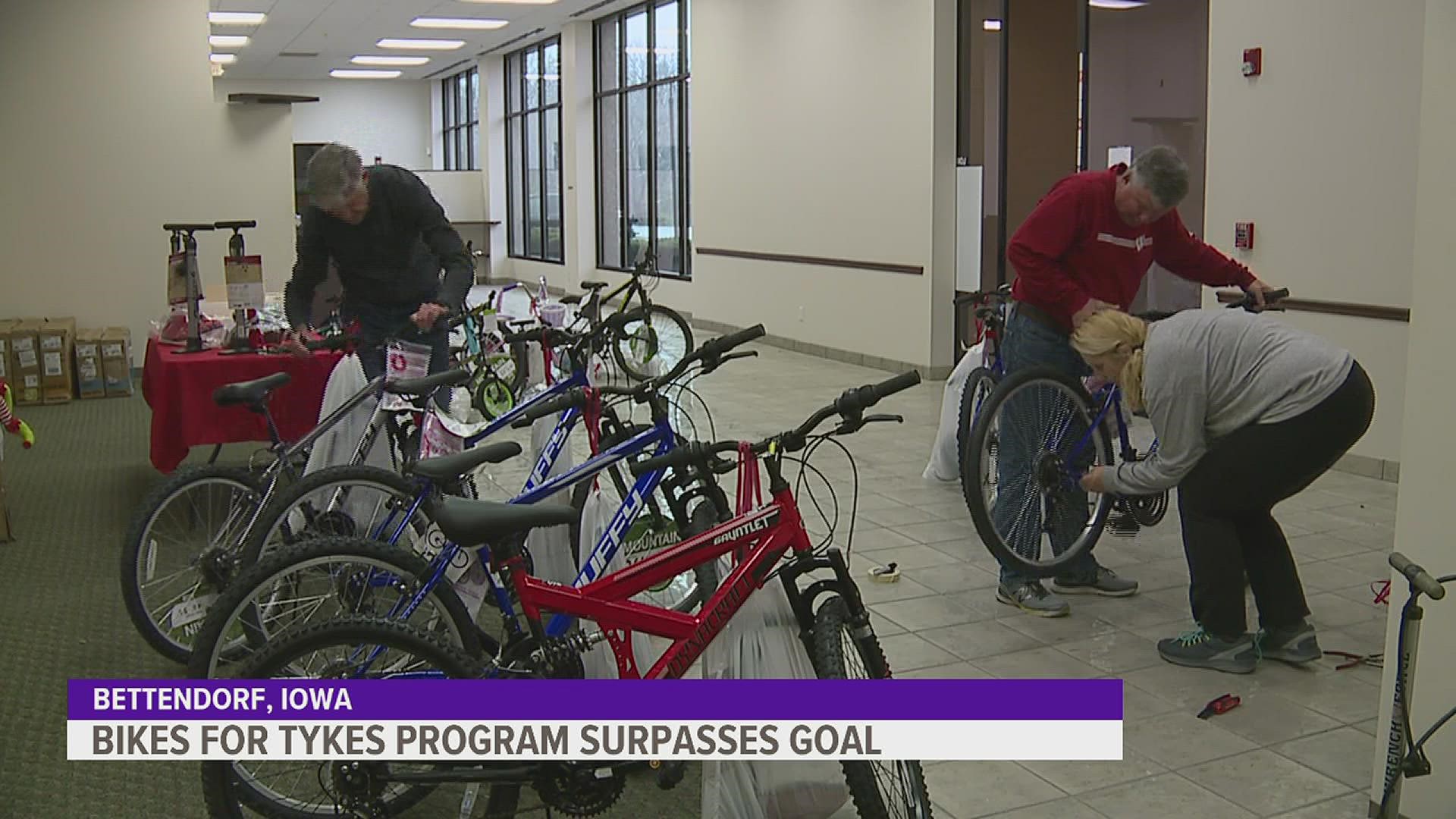 In 2021 the group was able to donate 130 bikes. This year the group set a goal of 150 bikes. So far they have 200 bikes that will benefit Quad Cities youth.