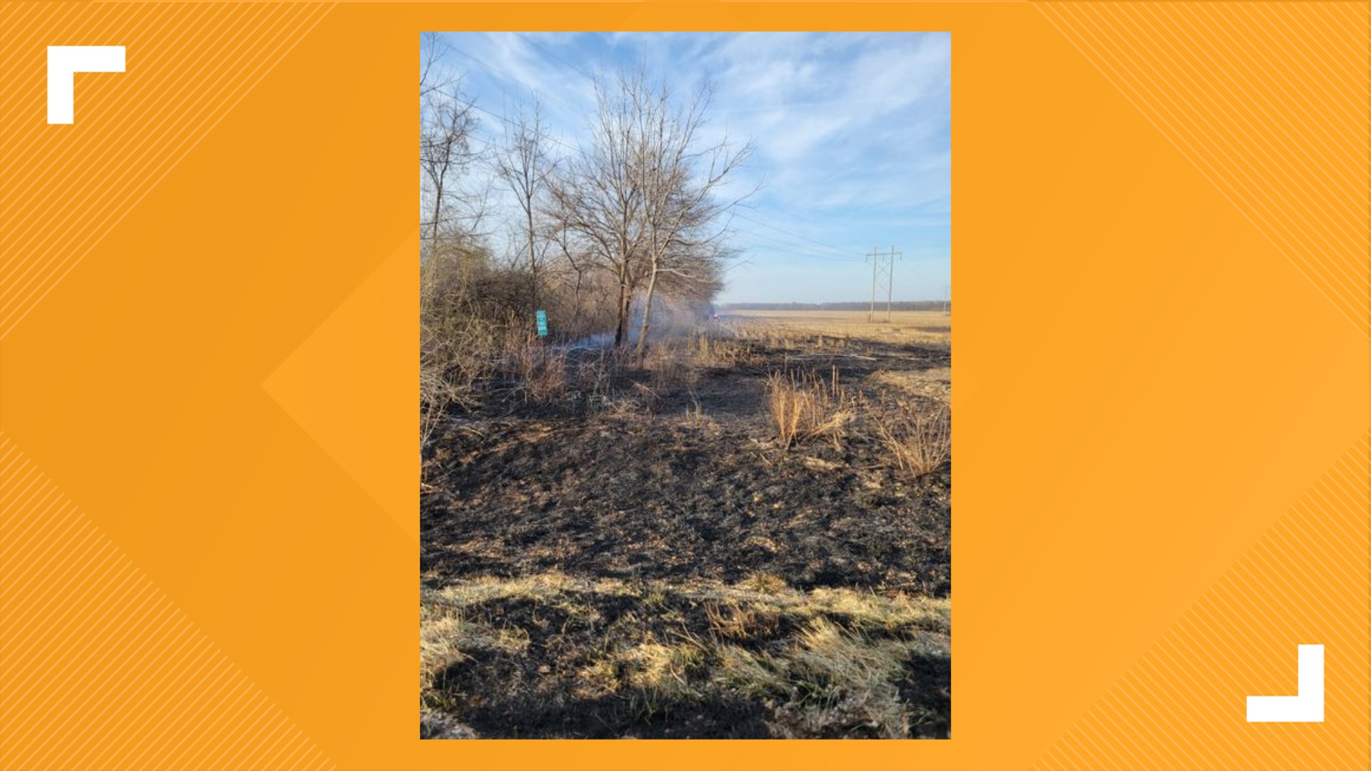 First responders on site believe this fire may have started when a lit cigarette landed in the field. Burn bans are still in effect in Scott and Clinton counties.