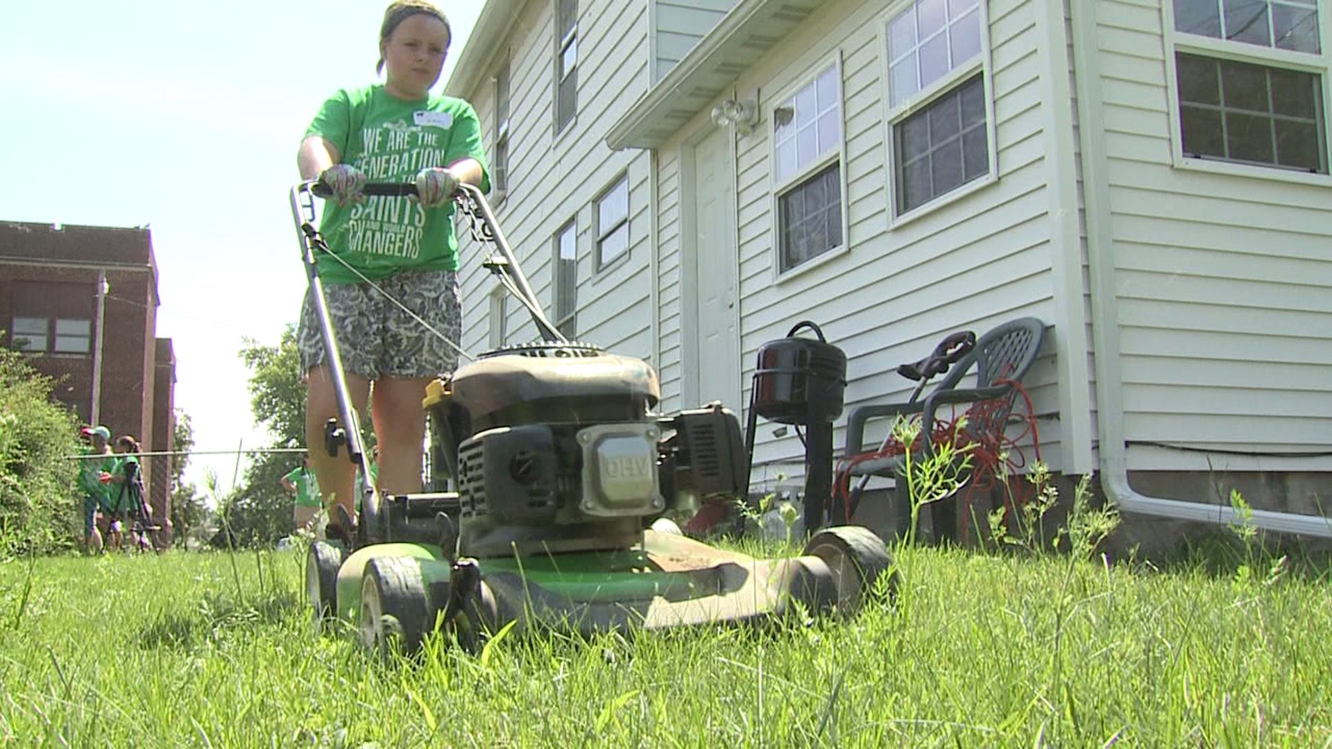 Yard work being done for local seniors