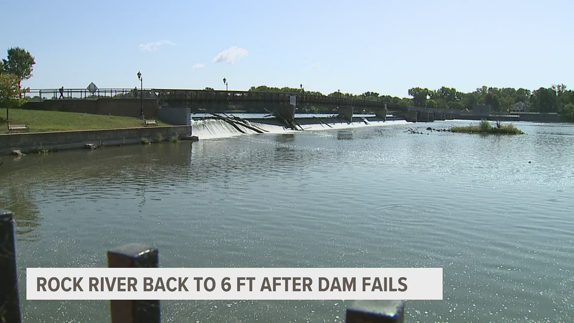 The failure caused the dam gates to unintentionally open, causing the Rock River to fall almost a foot and a half to 4.83 feet in the area.