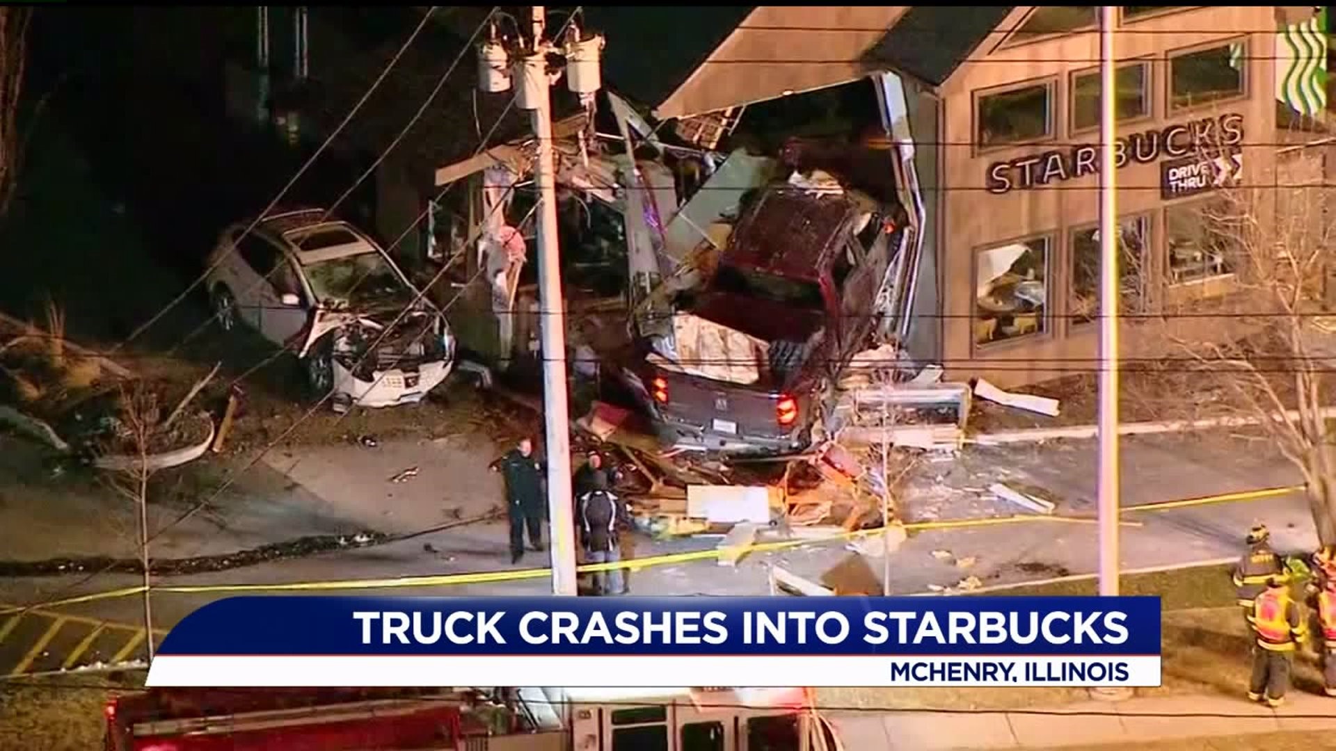 Truck crashes into McHenry County Starbucks, injures five