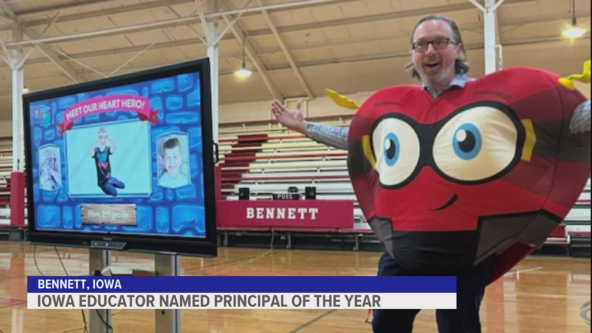 Jeremiah Costello is a principal in Bennett, Iowa, and received the distinction for inspiring his students to double their AHA fundraising goal.