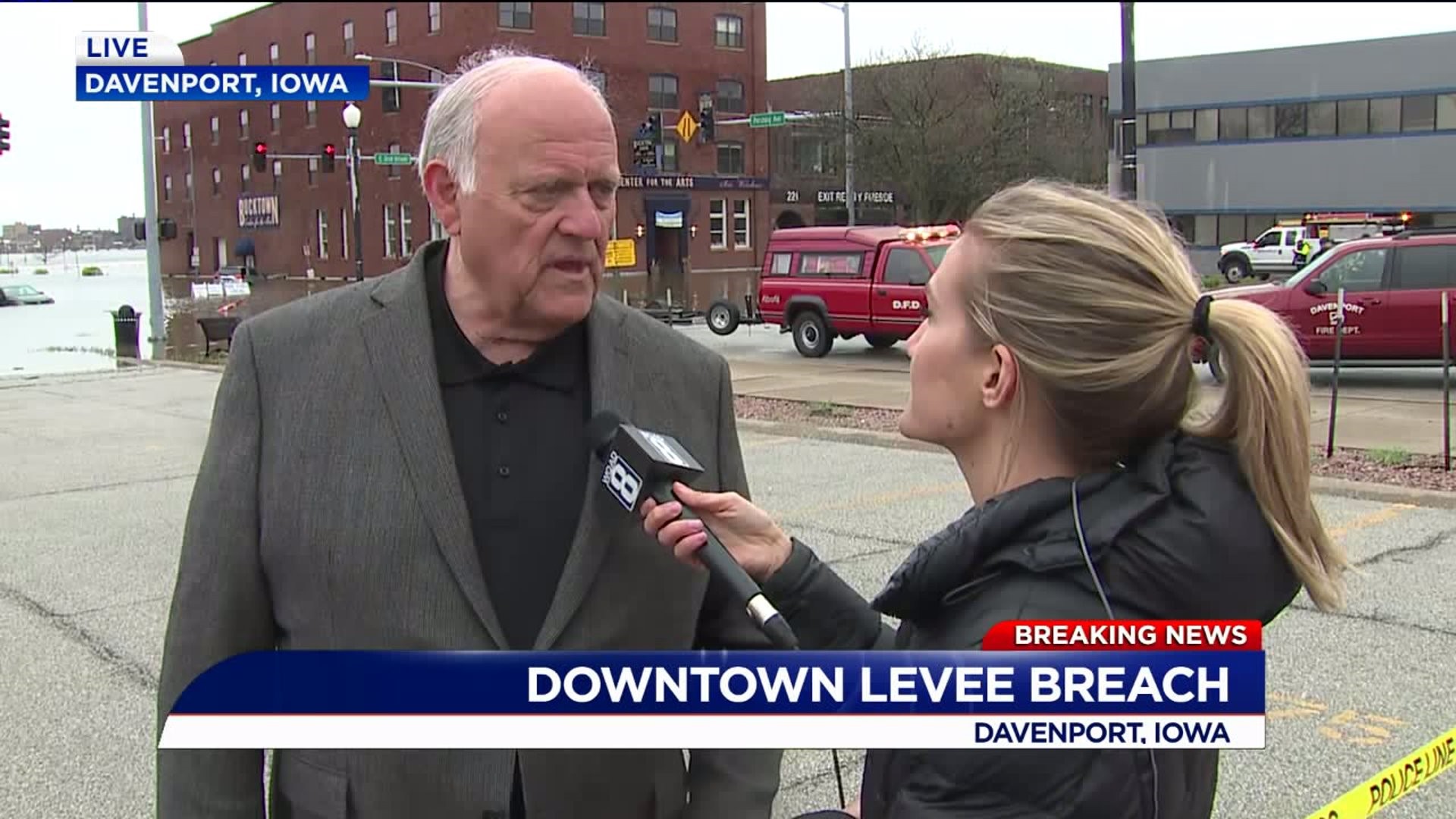 Mayor Frank Klipsch speaks on Downtown Davenport levee breach