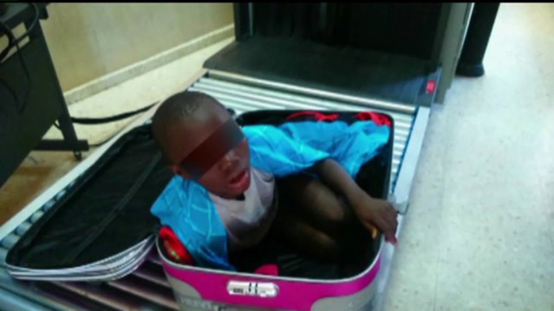 Child found in airport luggage