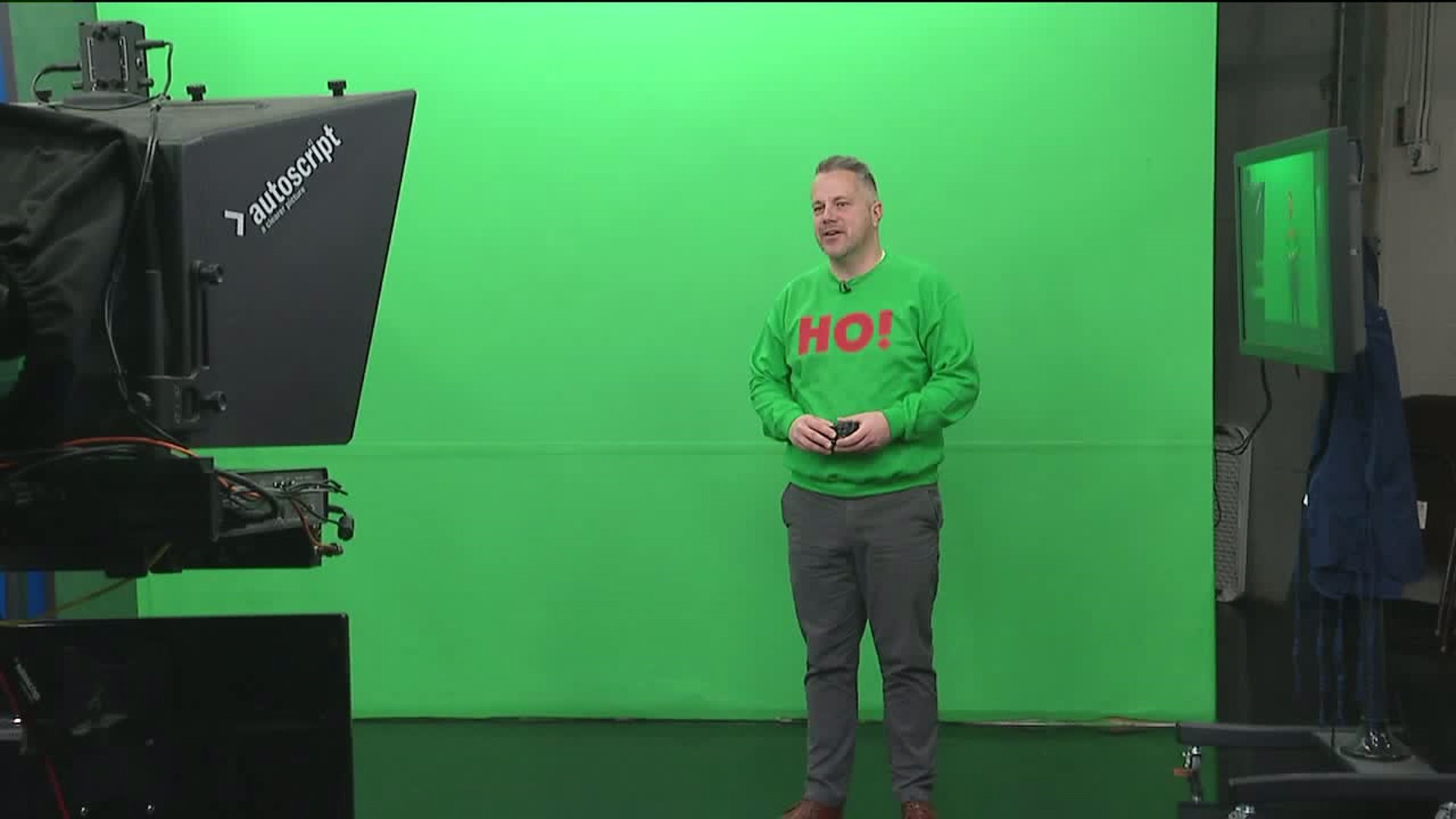 What Happened When Eric Wore His Ugly Christmas Sweater on the Green Screen