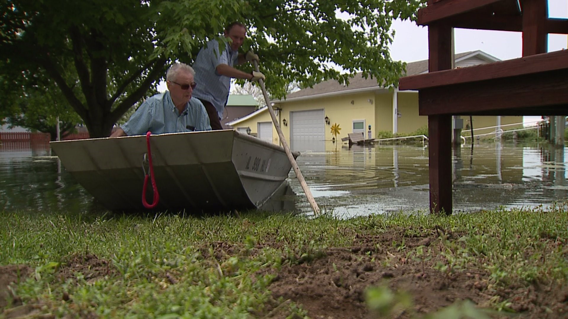Oquawka deals with flood waters after the Mississippi flowed over levee