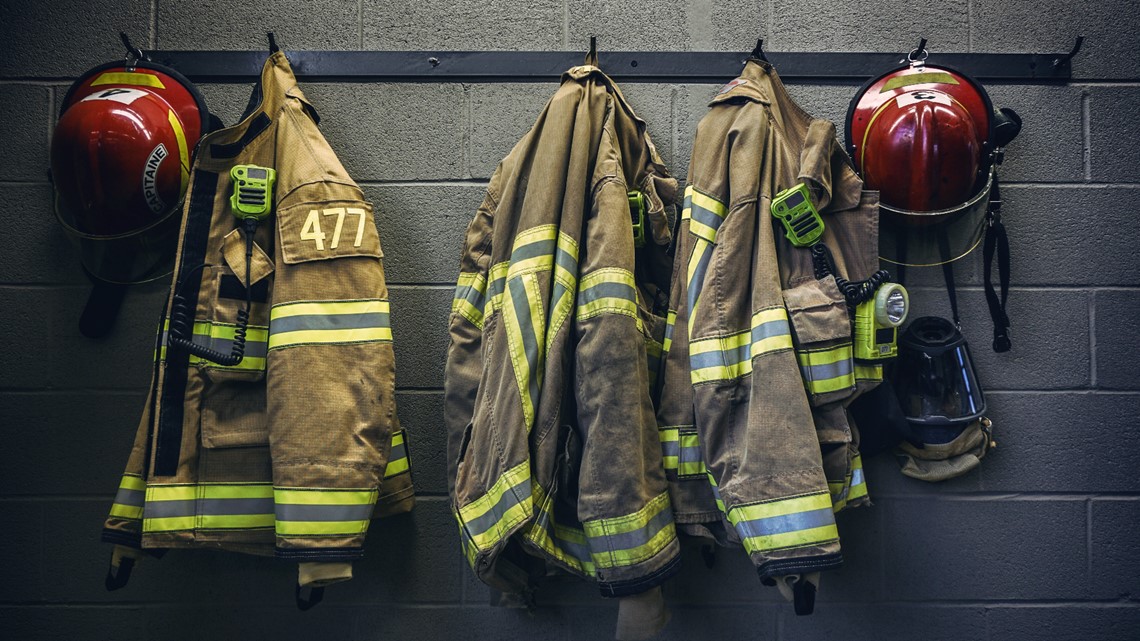 Peru firefighters respond to a large fire in an old warehouse Friday