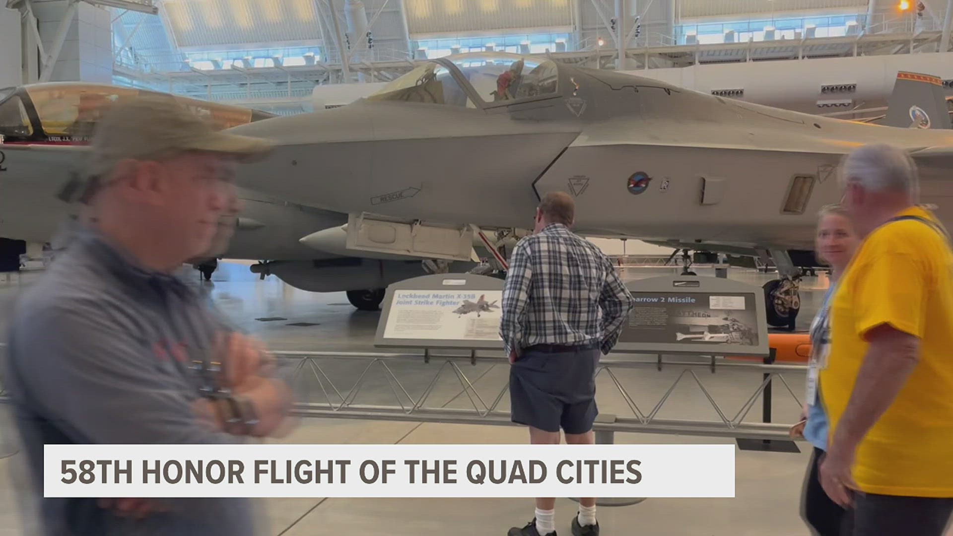 One of the displays included the Enola Gay, which dropped the first nuclear bomb during WWII, leading to Japan's surrender.