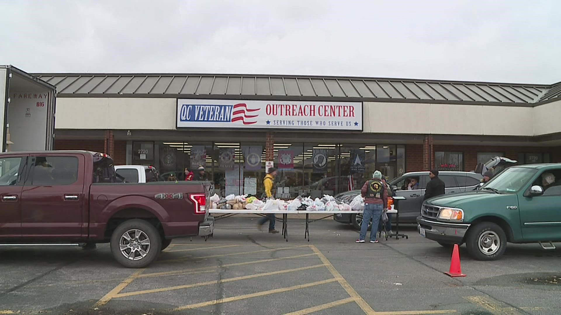 The Quad City Veterans Outreach Center held its annual turkey and food giveaway Nov. 14 ahead of its five year anniversary on Friday.