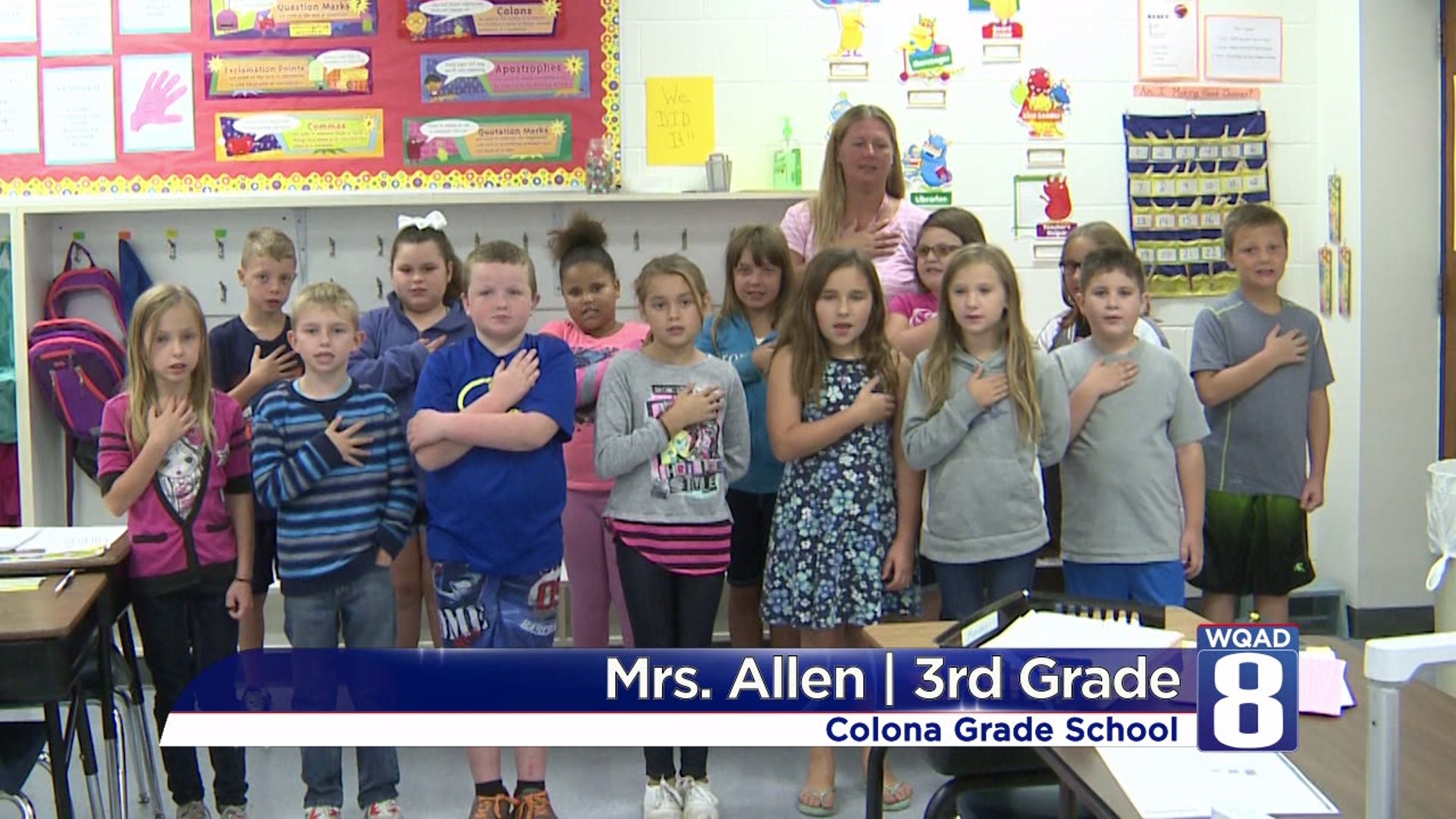 The pledge from Mrs. Allen’s class at Colona Grade School