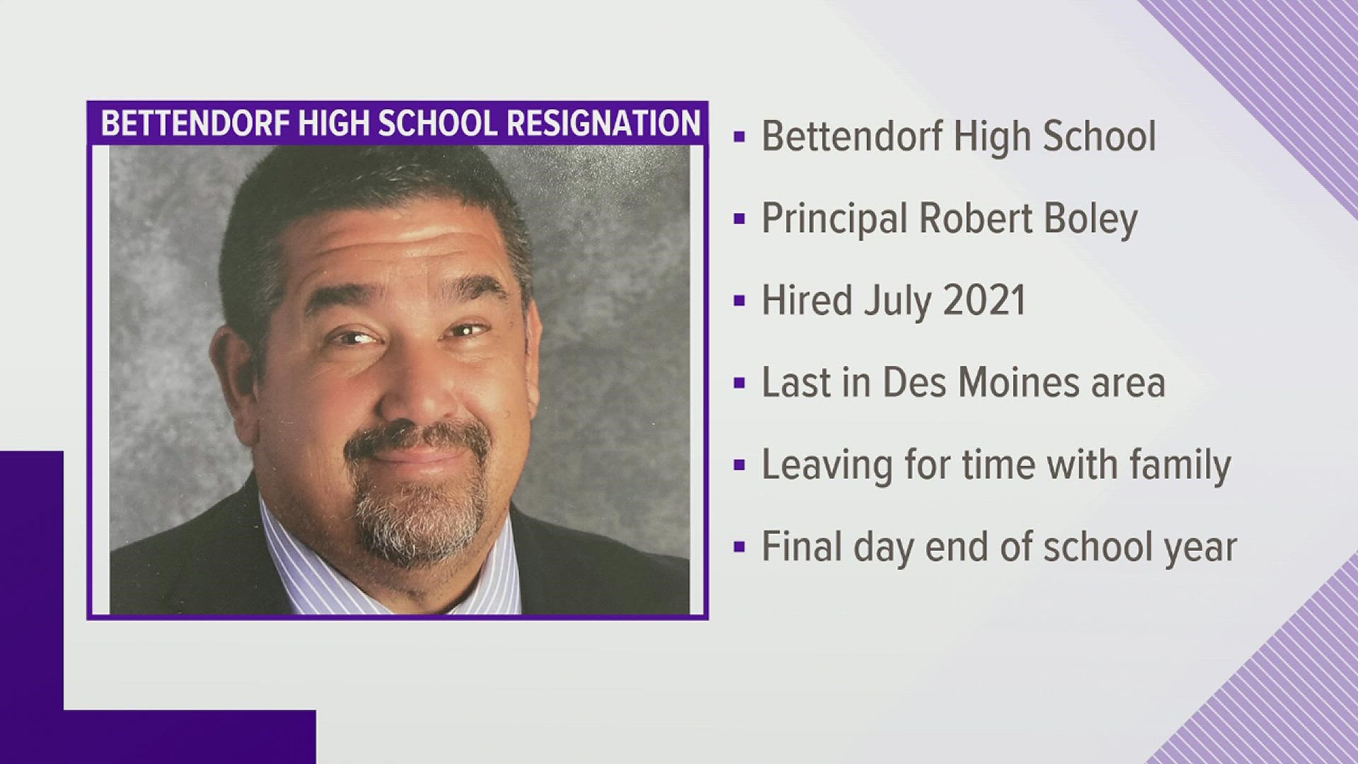Principal Boley is leaving the position after only a single year at the helm of BHS.