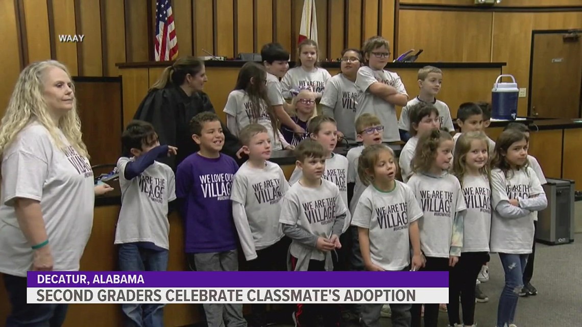 Alabama 2nd graders surprise adopted classmate with celebration