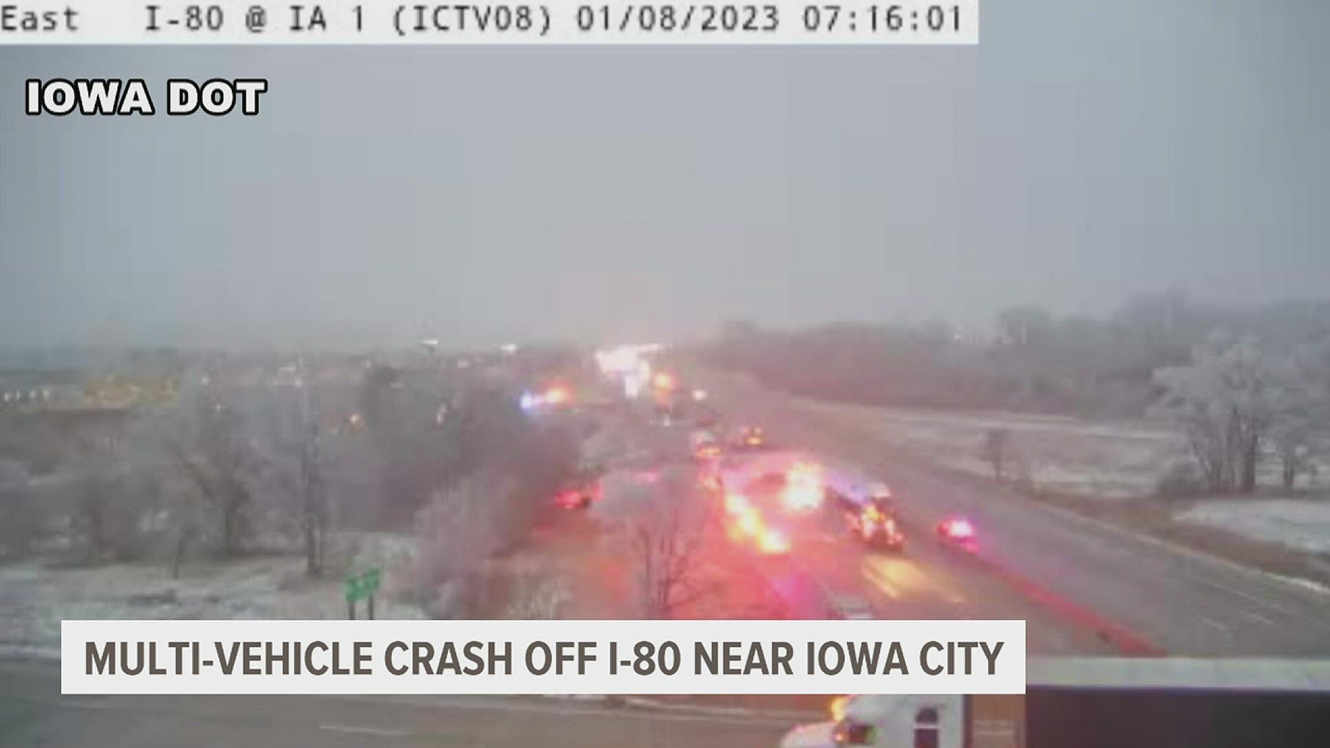 Two people are dead and several others injured after a multi-vehicle pileup on Sunday morning. The incident occurred near exit 246 in Iowa City.