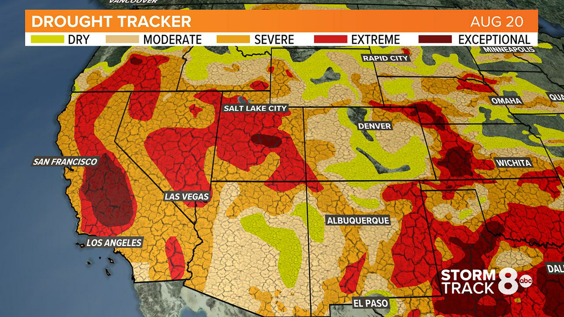 A loop of the U.S. drought monitor shows improving drought conditions across the southwest since late 2022.