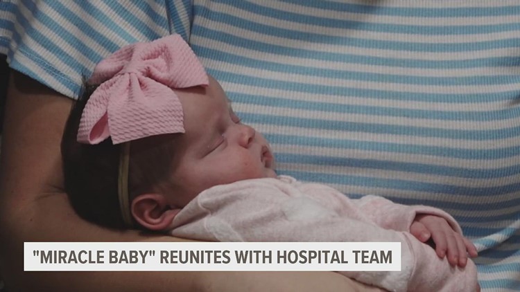 Family thanks hospital workers for aiding 'miracle baby'