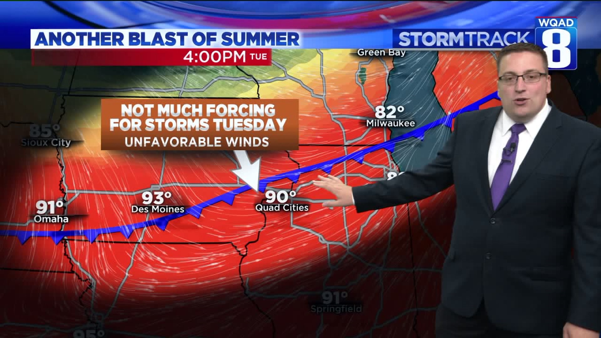 Tracking heat and humidity for Monday