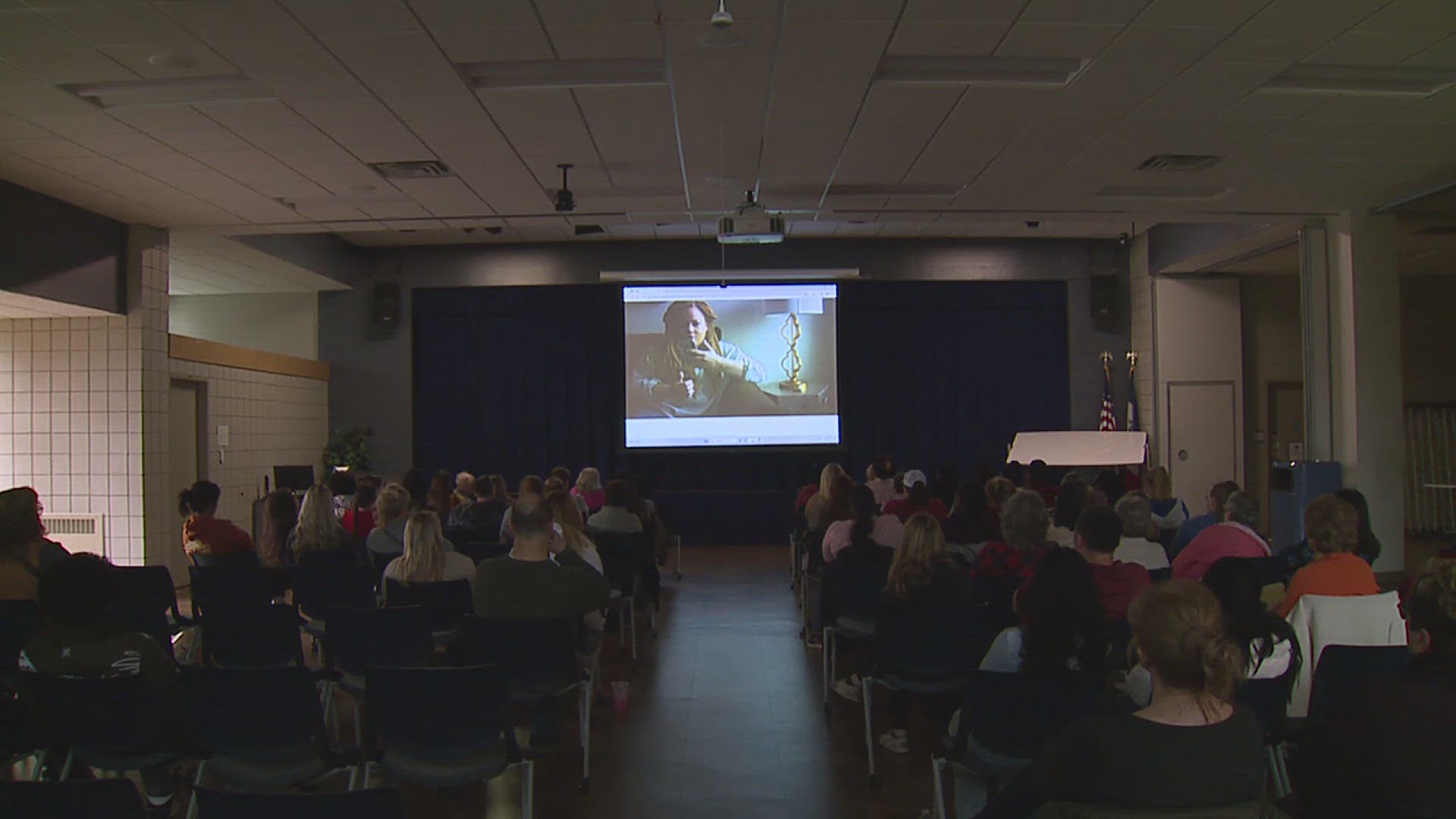 Former Iowa State Sen. Maggie Tinsman presented the documentary.