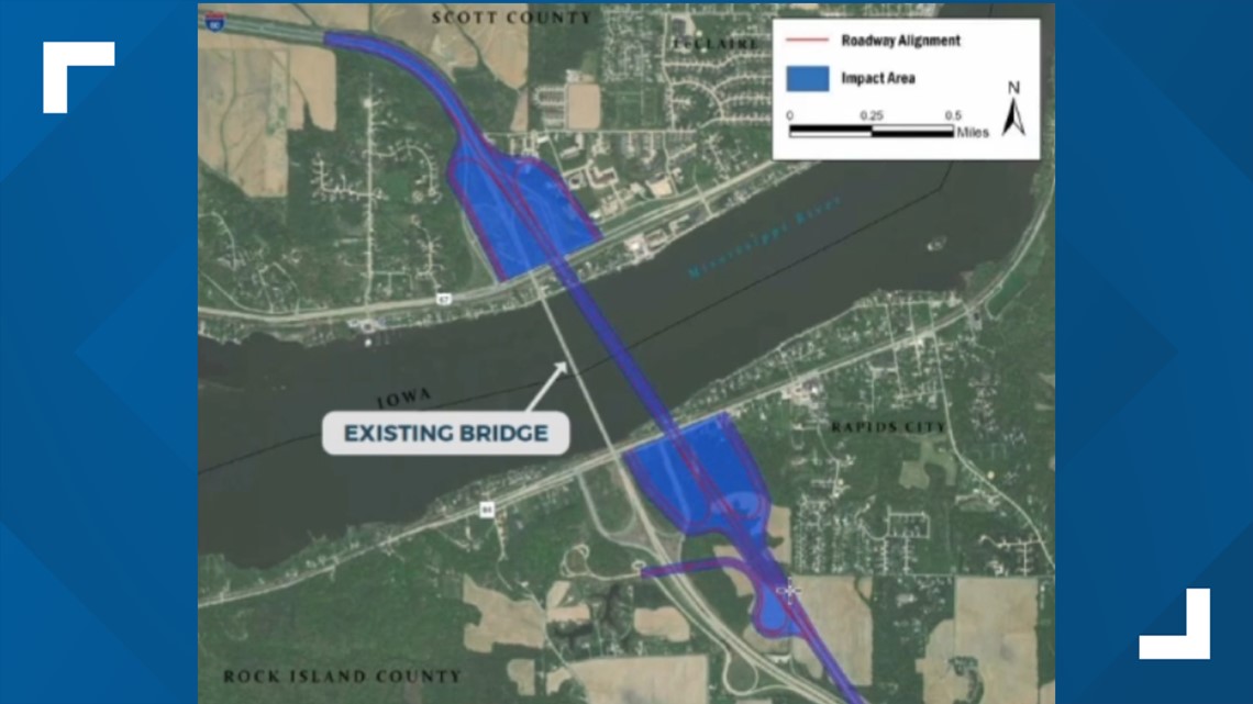 WATCH: IDOT reveals 7 locations for new I-80 crossing, won't take Bison Bridge into consideration