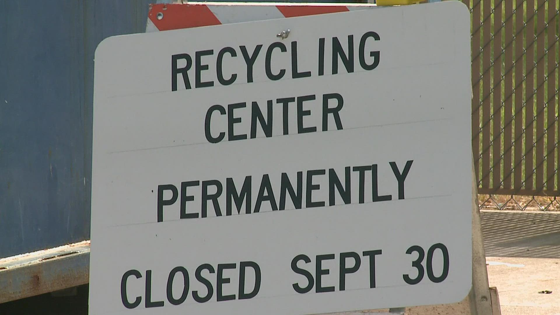 "If the drop off sites need to be closed, they need to be looking at other options to expand recycling."