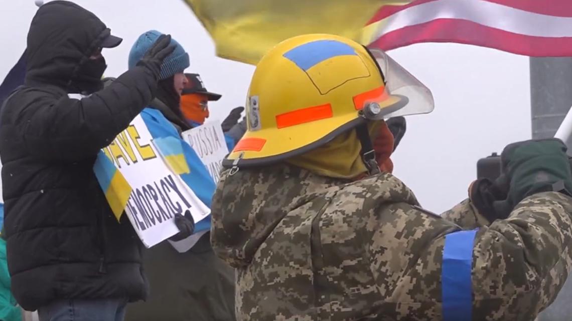 Davenport rally marks 4 years of Ukraine war