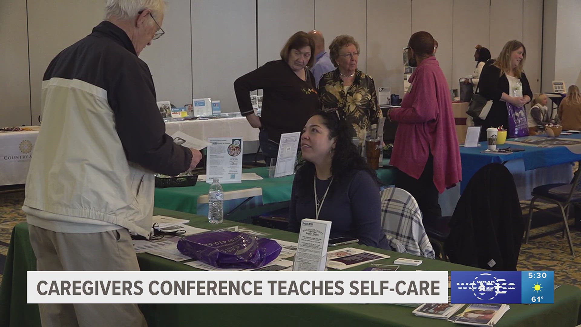 The conference had guest speakers, therapy pets and free massages.