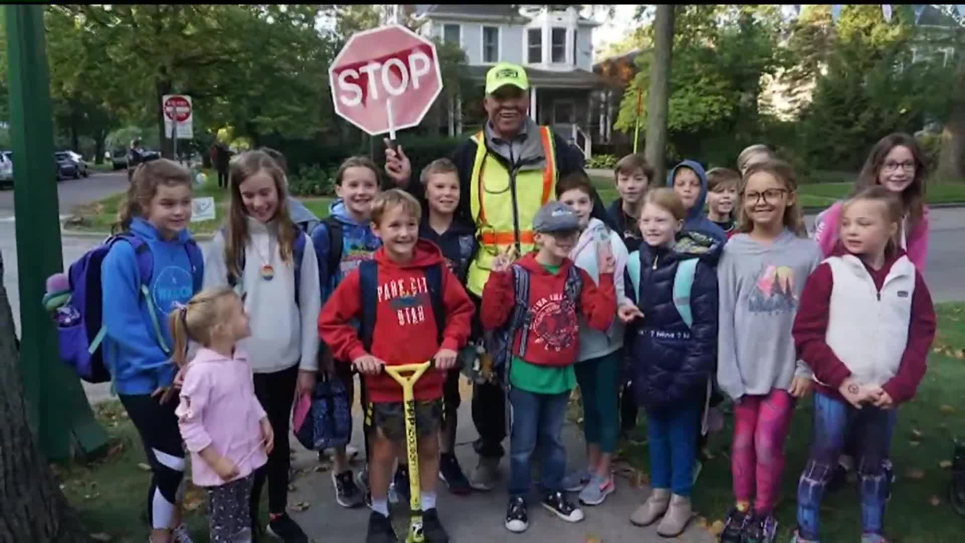 More than 100 celebrated this crossing guard`s birthday