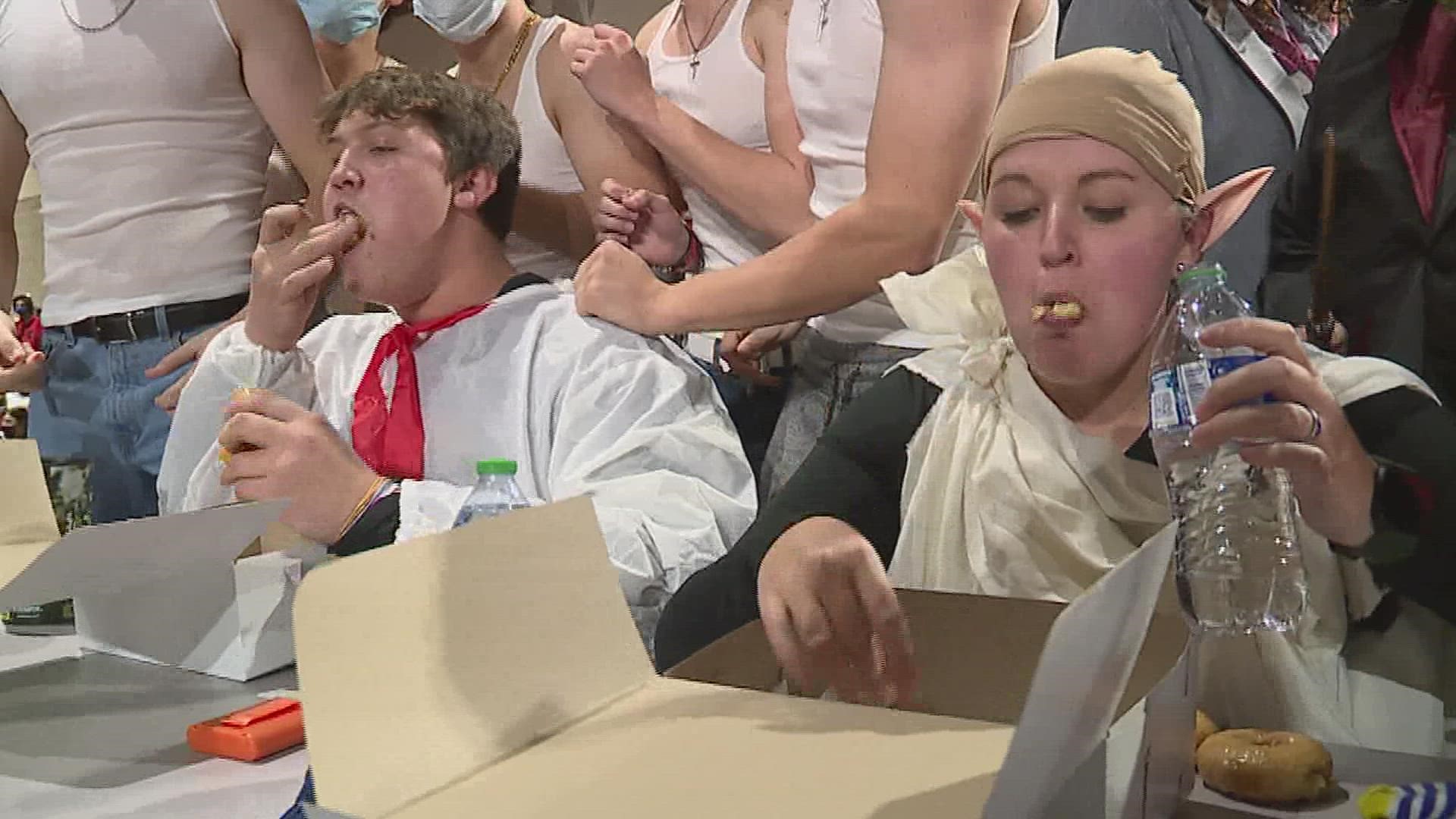 Students got to dress up while trying to eat as many donuts as possible, all while raising money for a good cause.