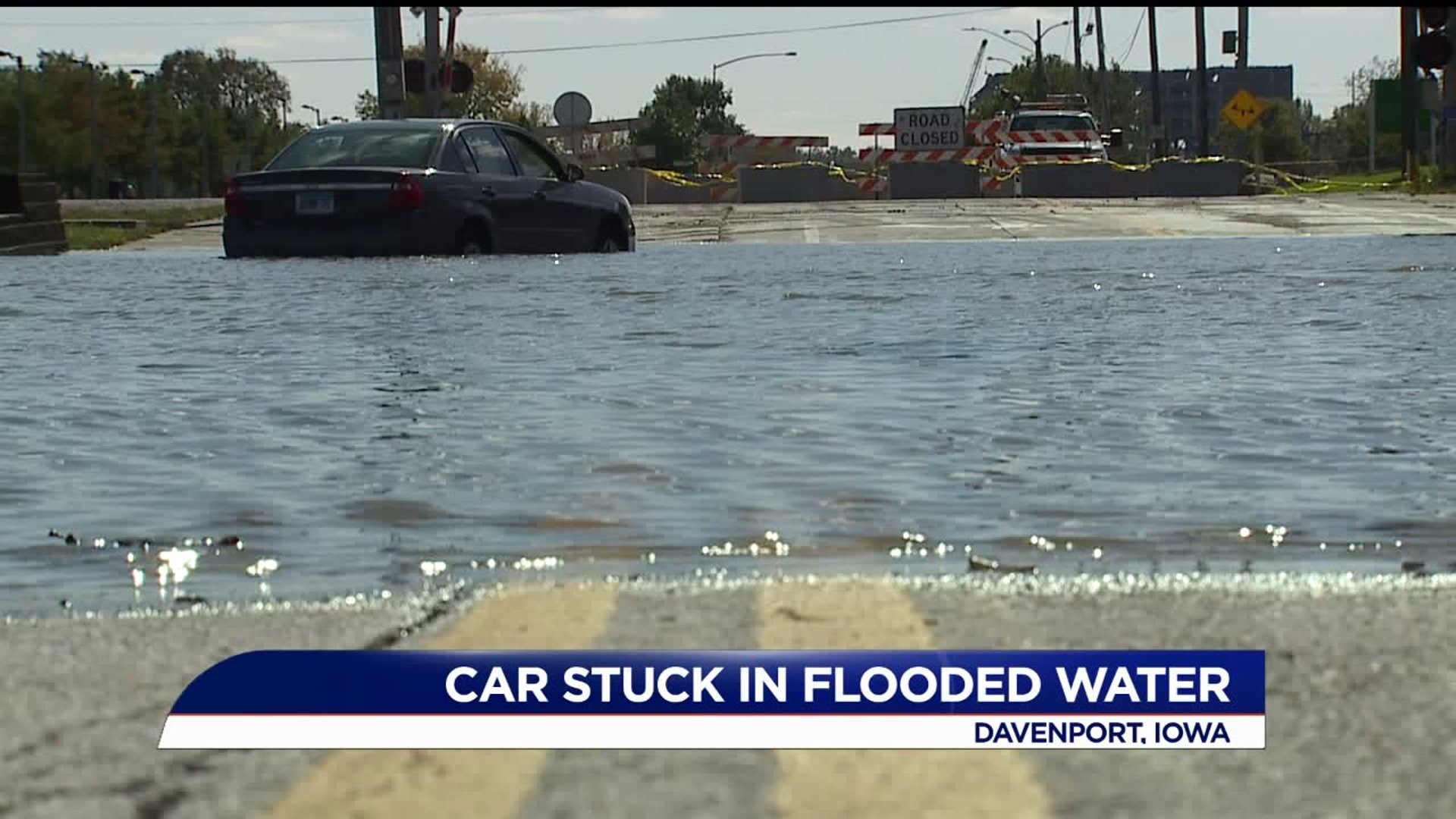 car stuck in water