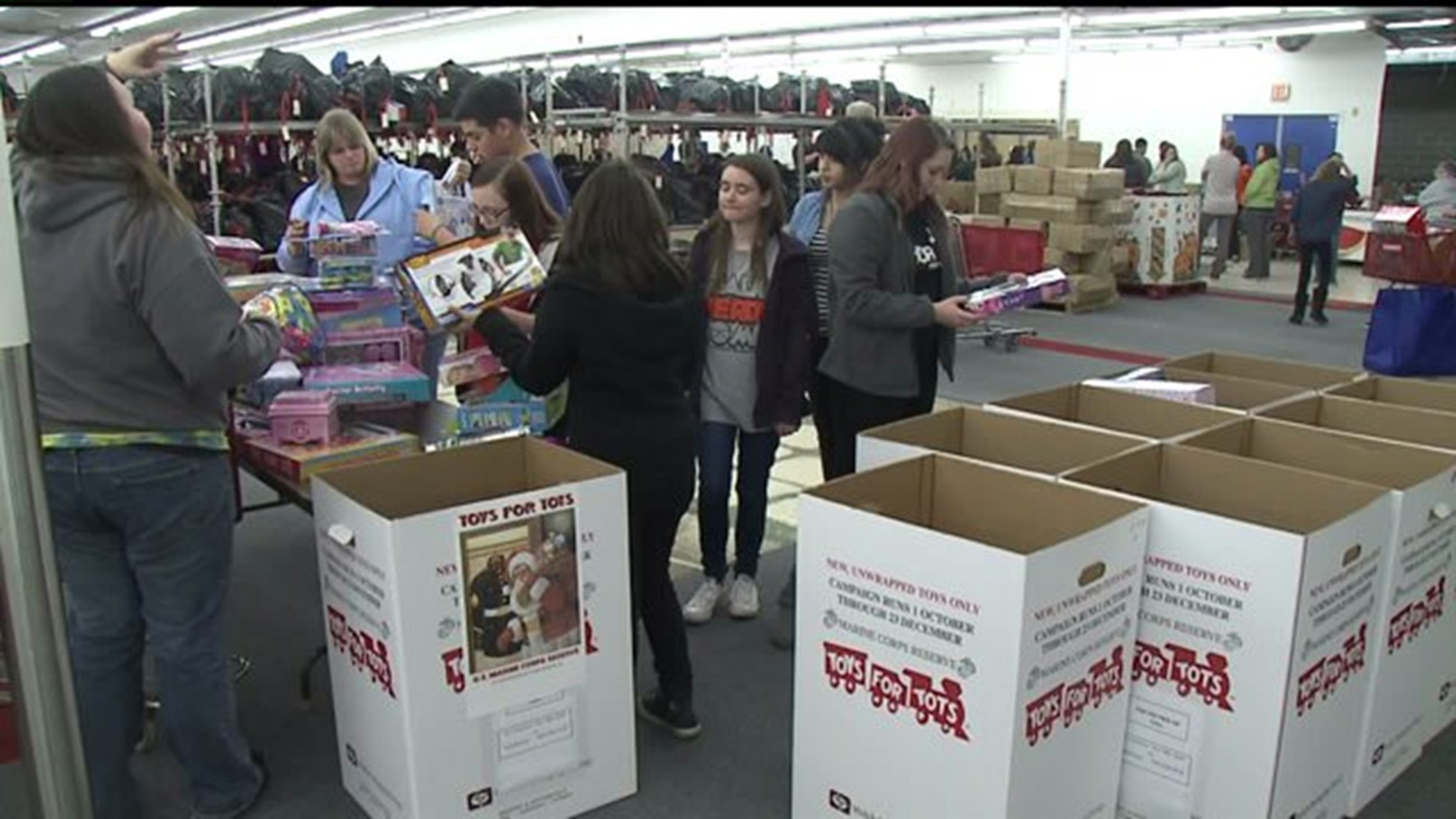 United Township shops for Toys for Tots