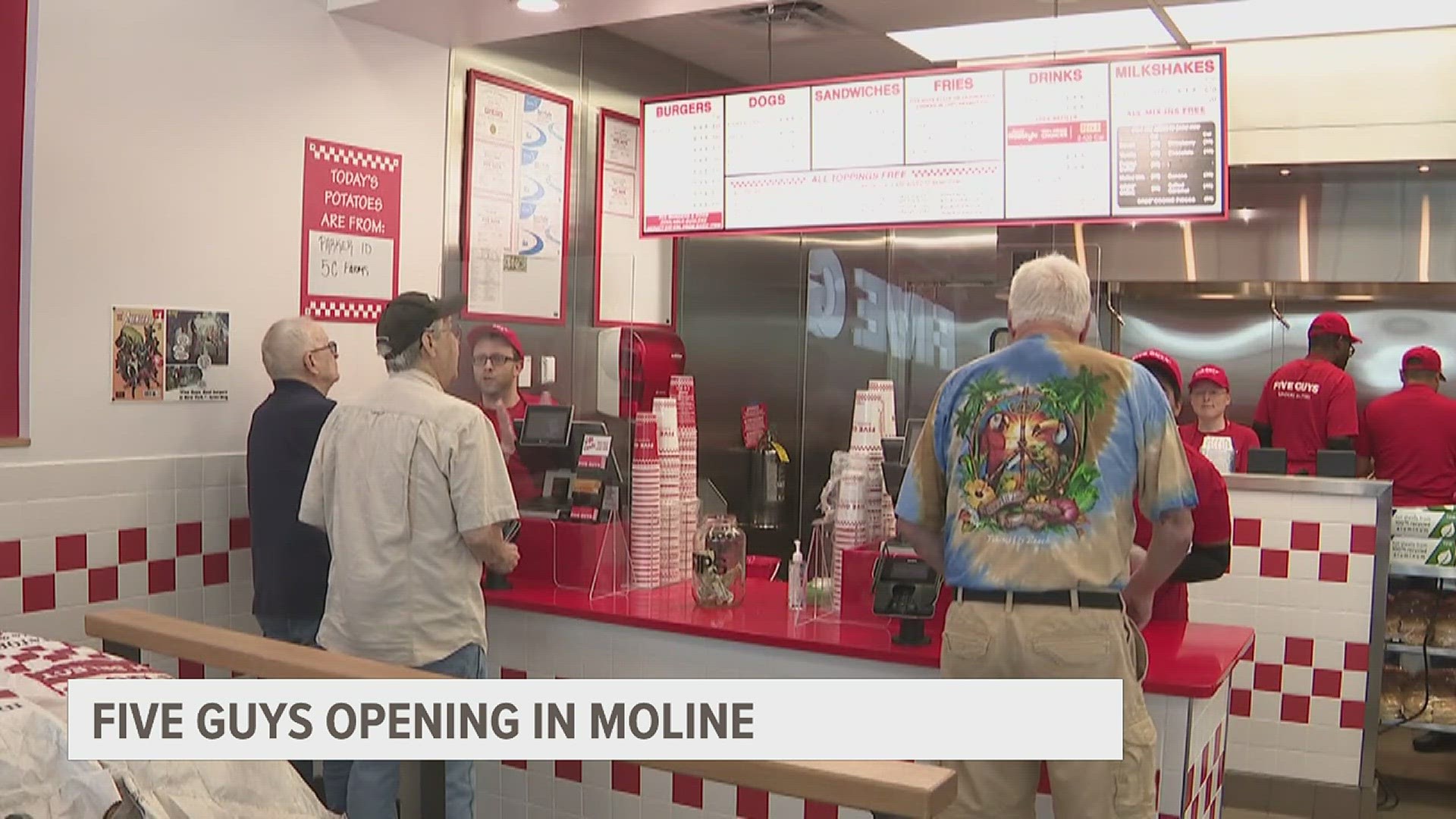 The company is opening a second Five Guys location in Moline this morning. Doors open at 11 a.m. for the lunch rush.