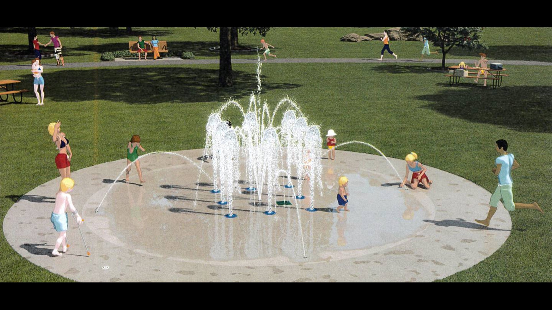 The splash pad is one of several upgrades slated for the downtown park