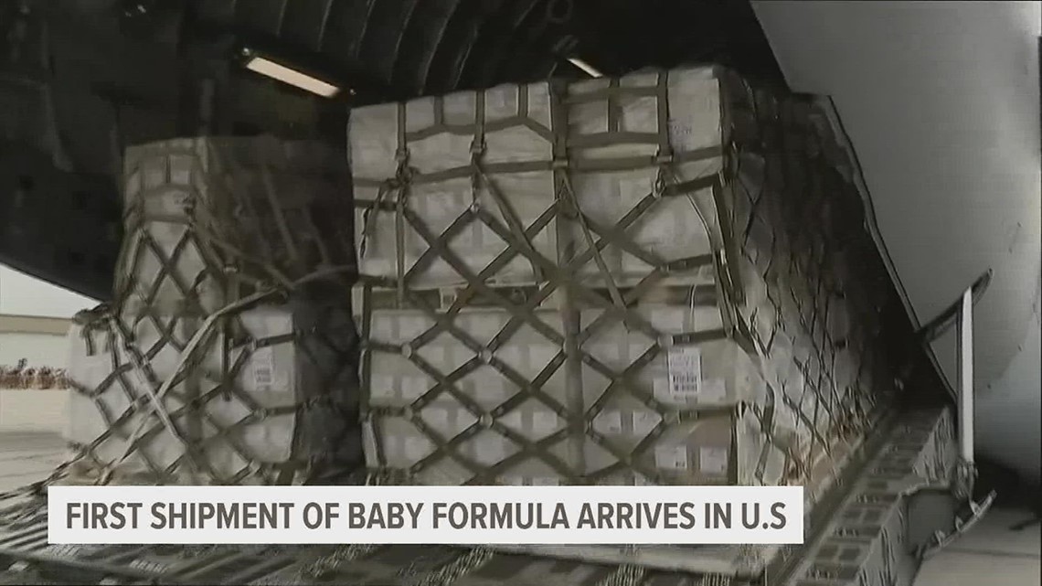 78,000 pounds of infant formula arrives in U.S.