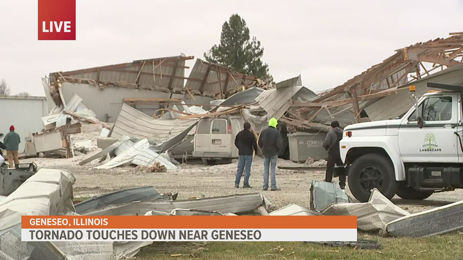 A tornado touched down for two minutes in Geneseo before rising back into the air, but not before it damaged a number of building on the city's  west side.