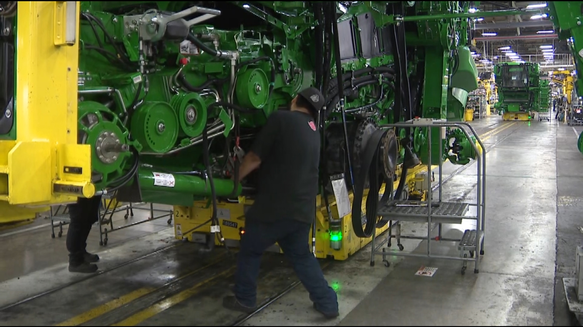 John Deere has informed around 600 production employees across three factories, including plants in East Moline and Davenport, that they will be laid off by Aug. 30.