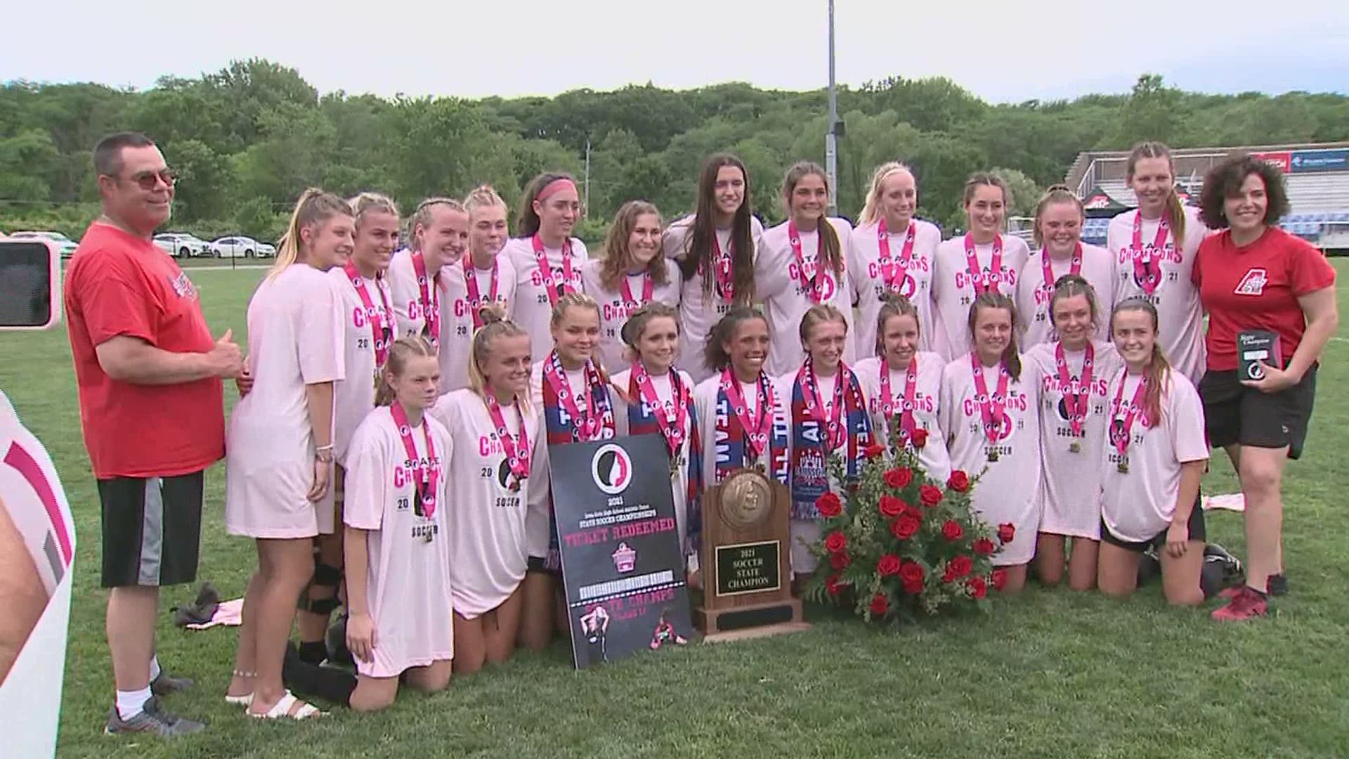 Assumption got 2 goals from Sam Scodeller on their way to a 5th straight 1A State Soccer Championship.