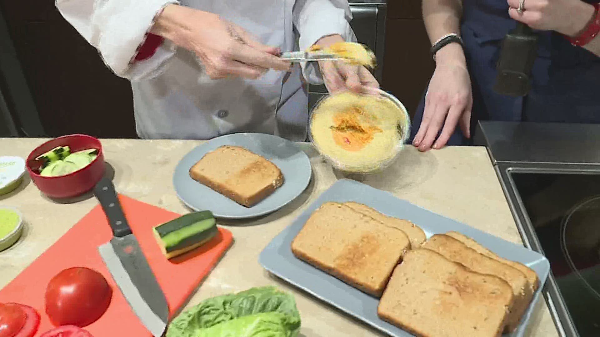 "Breakfast With..." features a heart-healthy breakfast dish demo - hummus toast!