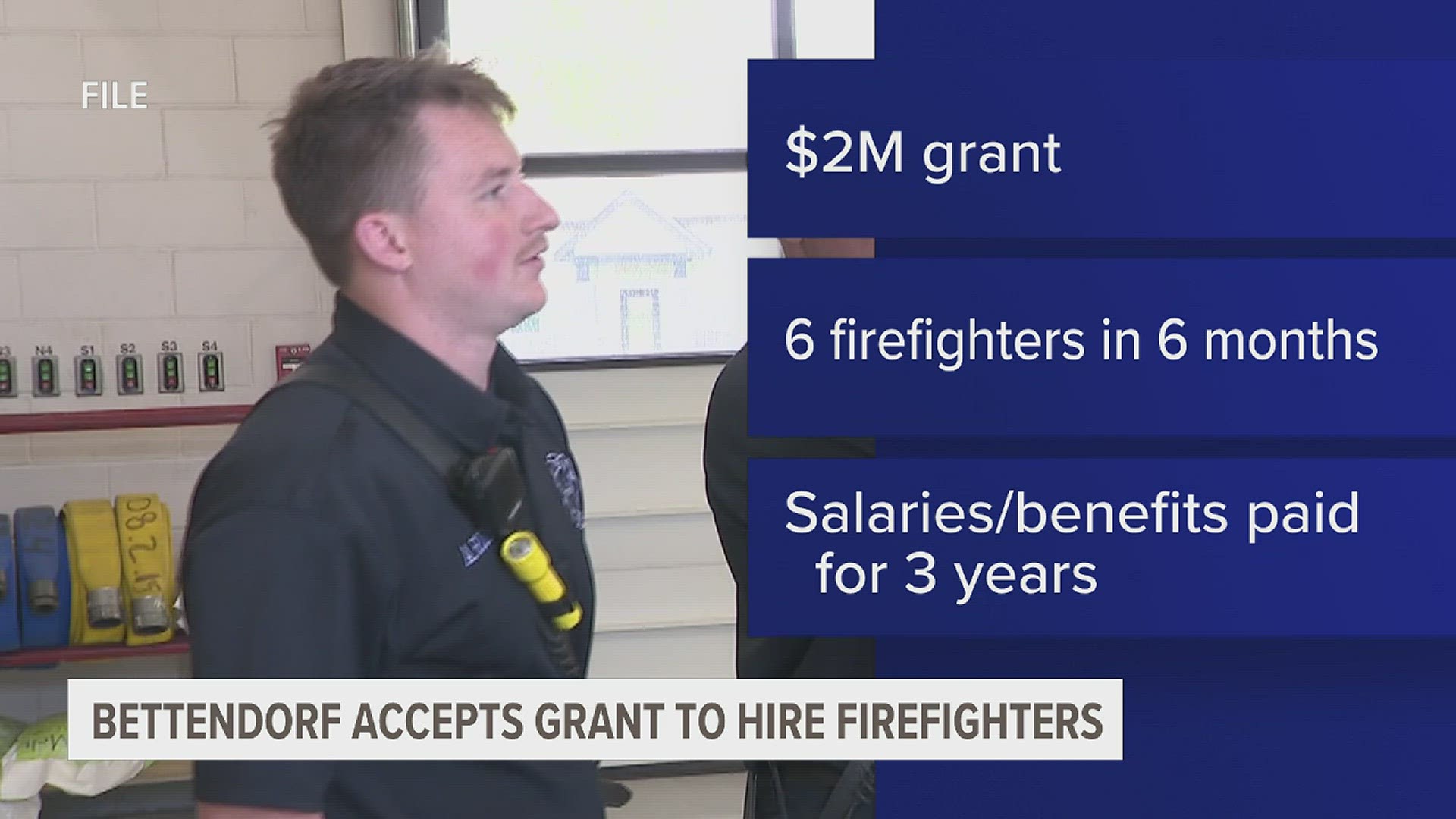 The grant will allow the city to hire six additional firefighters and cover their salaries for three years.