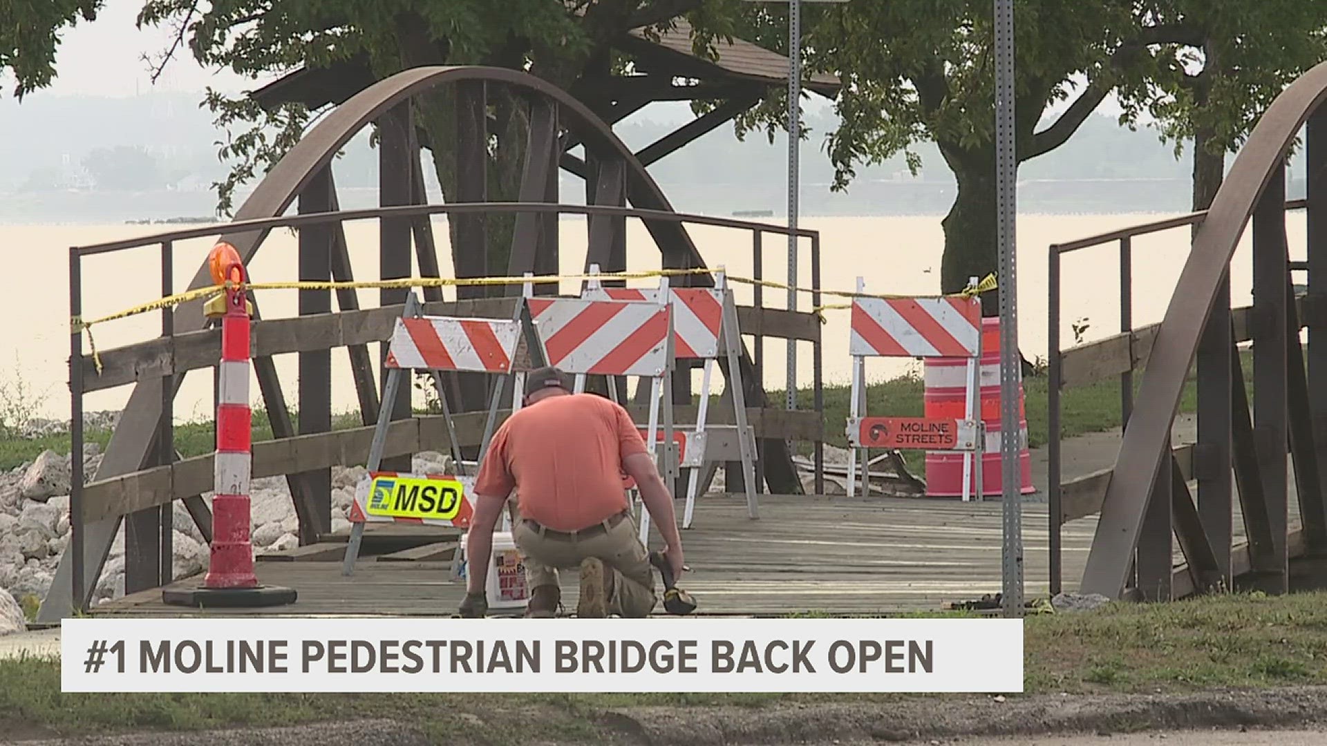 Moline public works crews finishing repairs to pedestrian bridge