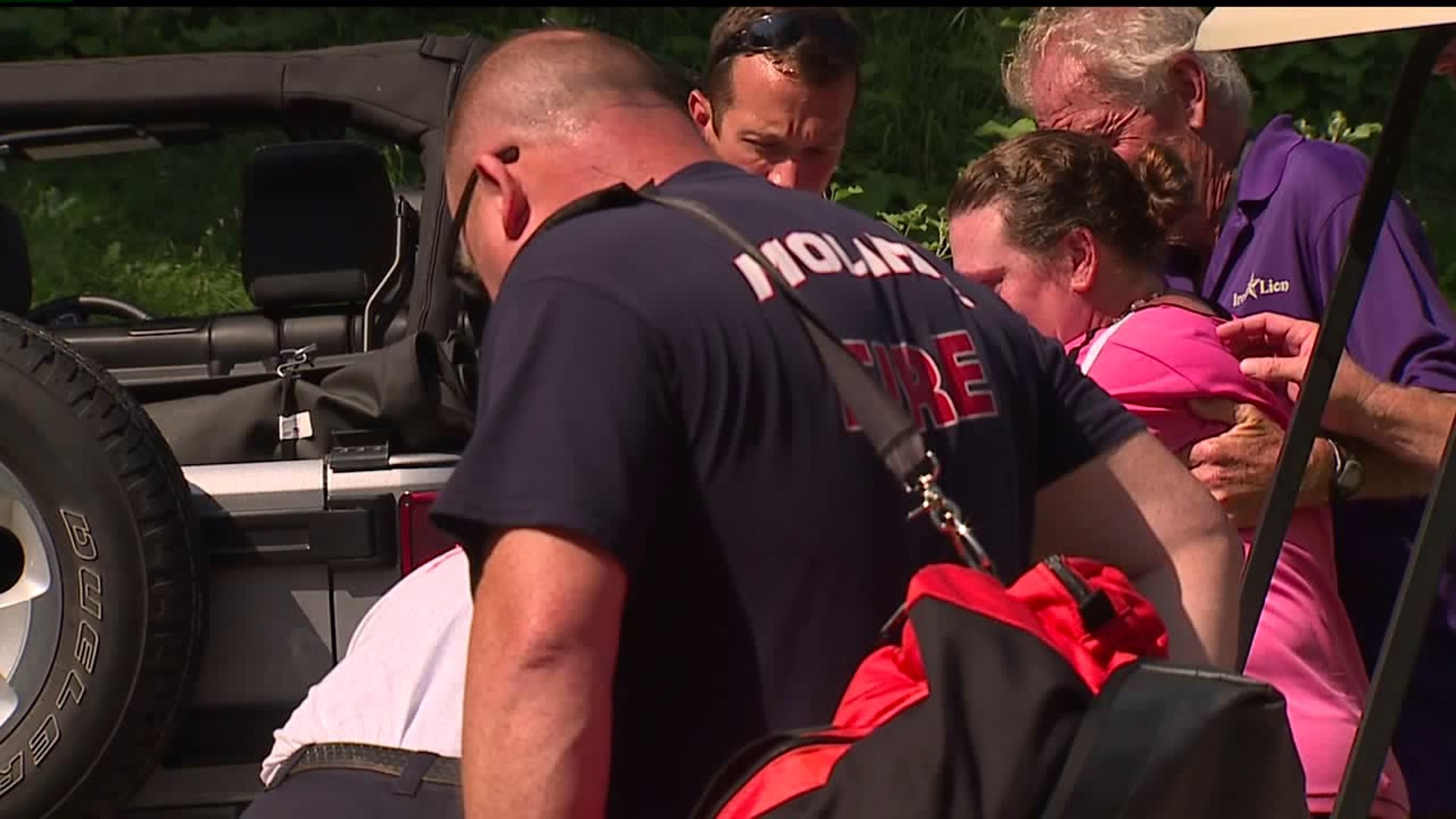 Woman hospitalized with possible heat exhaustion
