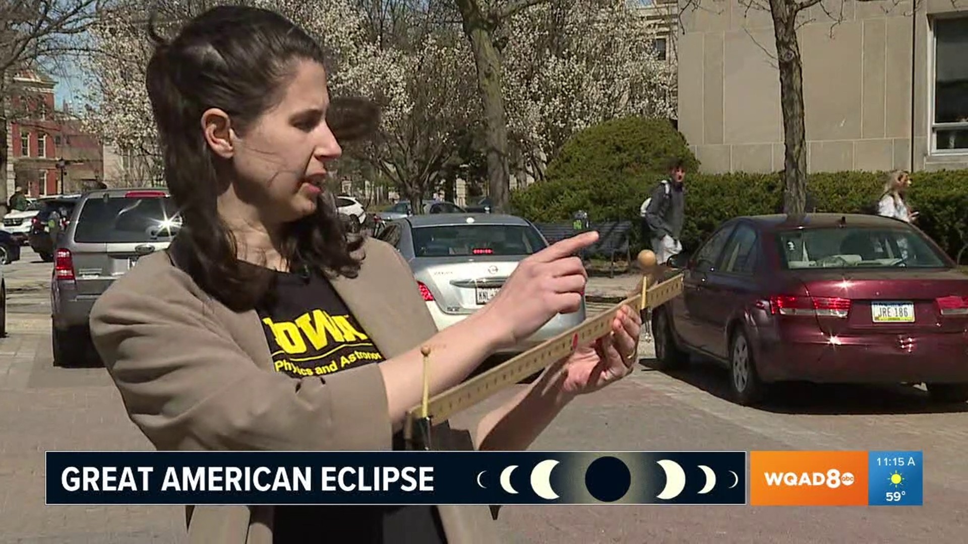 Students gathered on campus to watch the total solar eclipse.