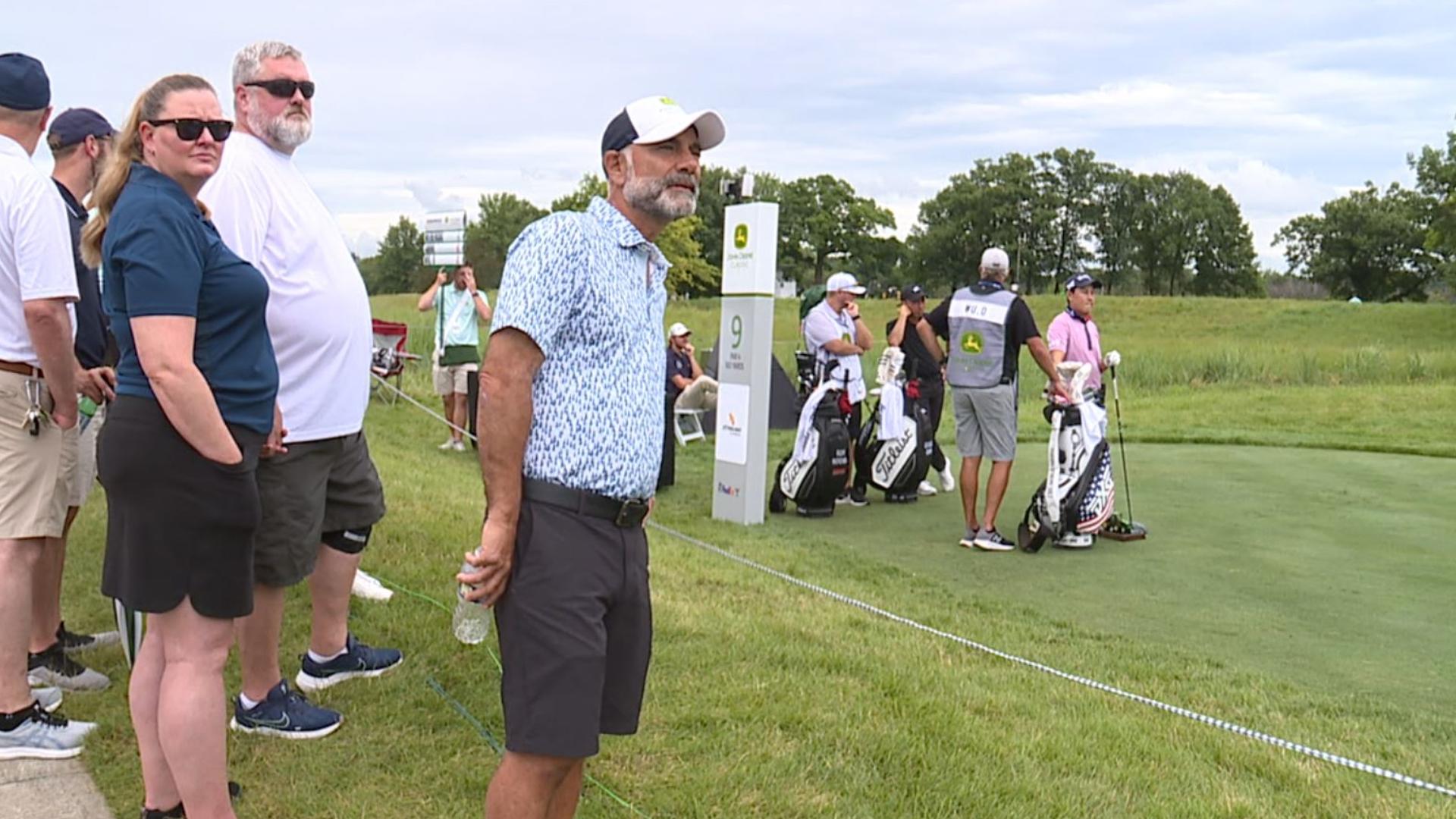 News 8's Jenna Minor takes us through the day of Dino Leone, who spent his holiday running in the morning and watching some golf out at TPC Deere Run.