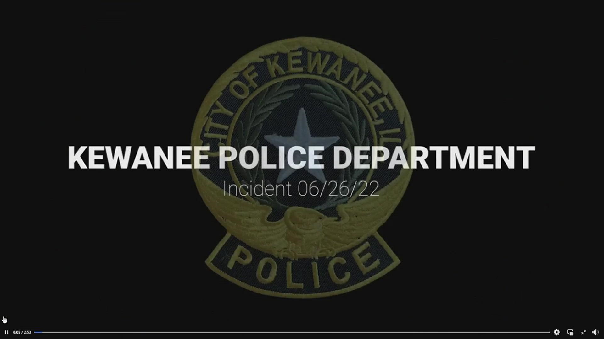VIOLENT CONTENT WARNING: A man threatens his own life with a knife to his throat after Kewanee Police move in to make his arrest on an outstanding warrant.