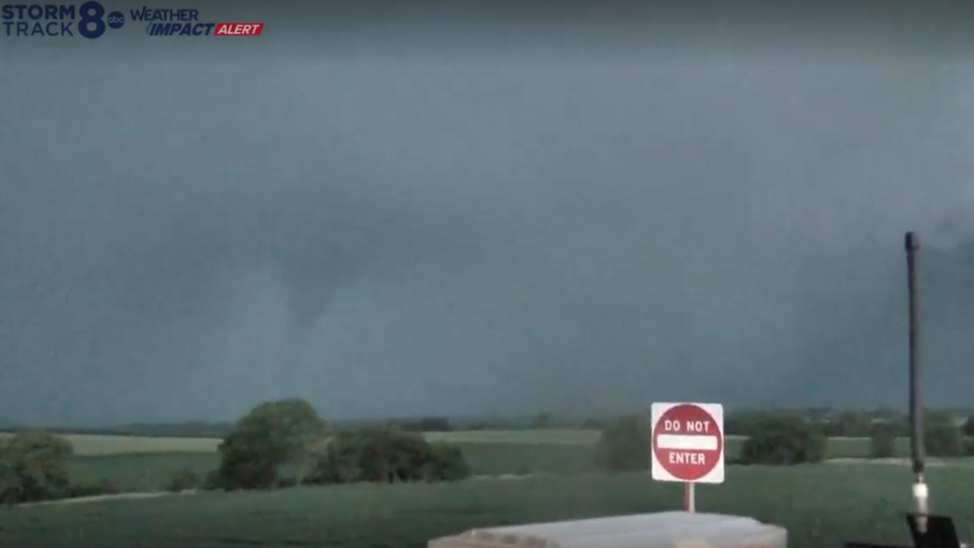 Storm Track 8 Meteorologists Morgan Strackbein and Evan Bunkers were in The Beast when they came across a tornado west of Andover, Illinois, on Monday, July 15.