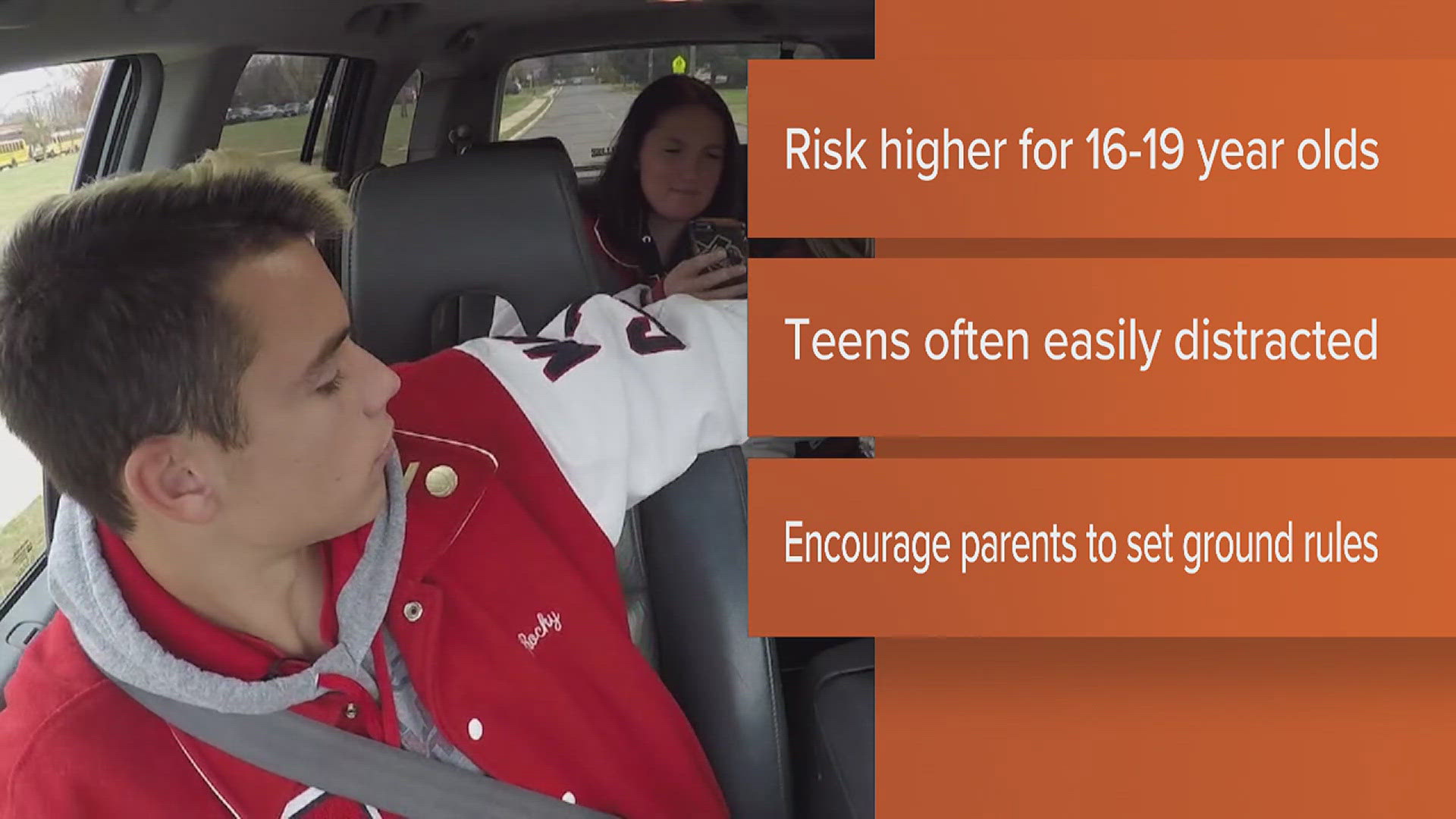 The National Road Safety Foundation warns that teens are often more easily distracted than older drivers.