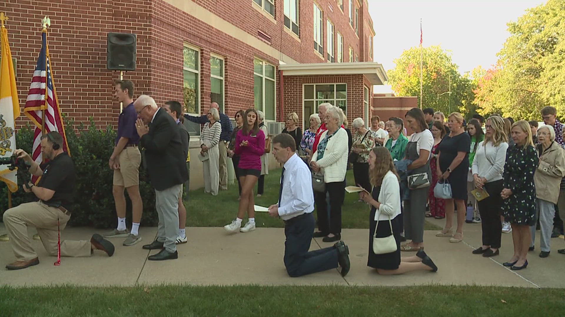 After a Mass ceremony, the school was blessed in a ceremony replicating the 1949 dedication.