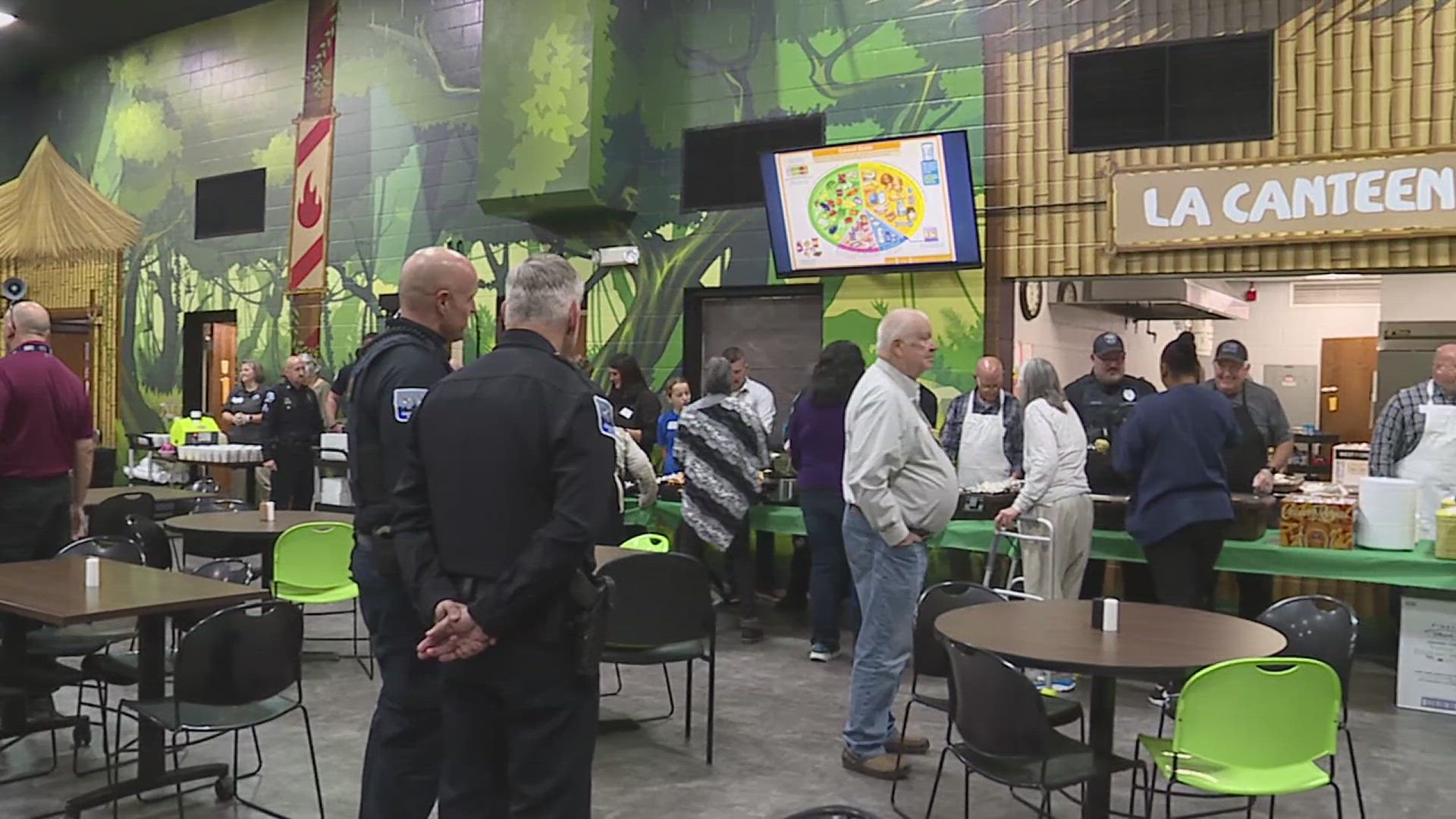 Davenport police officers fed more than 200 people at the event.