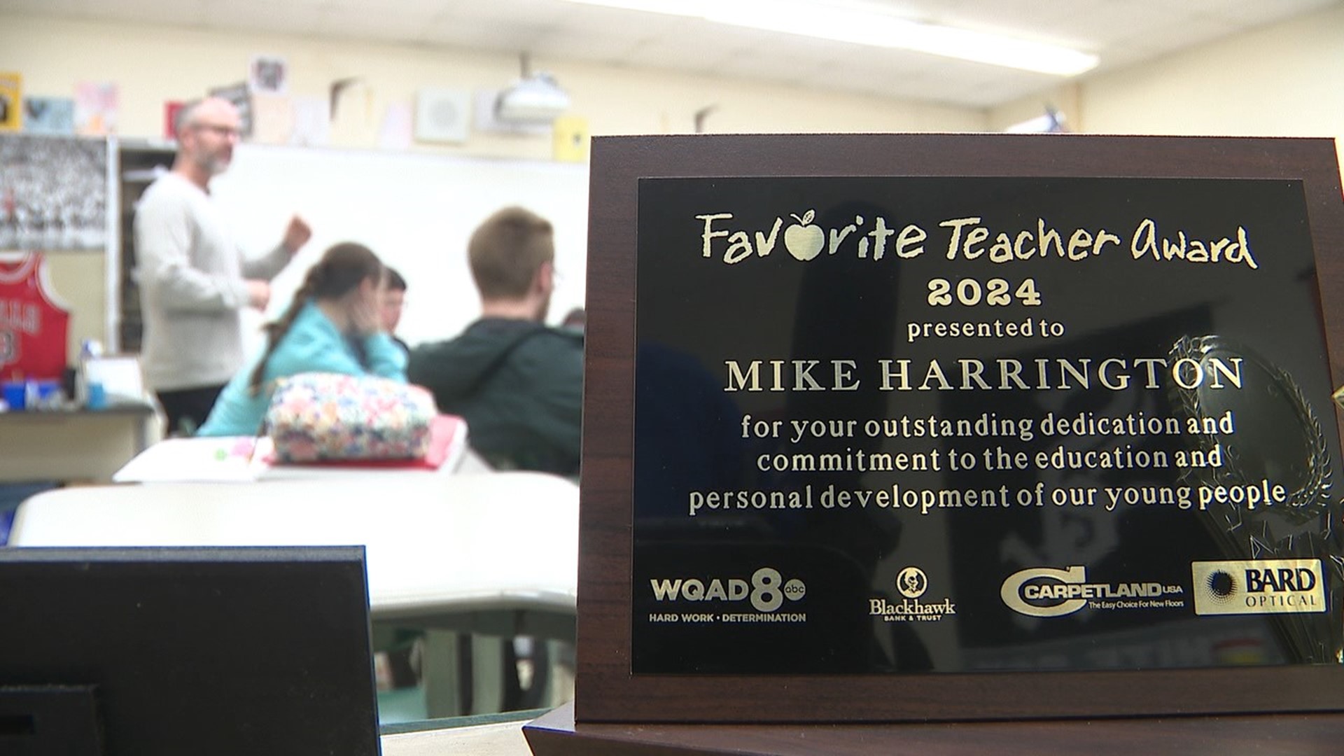 Teacher Mike Harrington continues to look for unique ways to inspire students in his classroom to pursue education careers.
