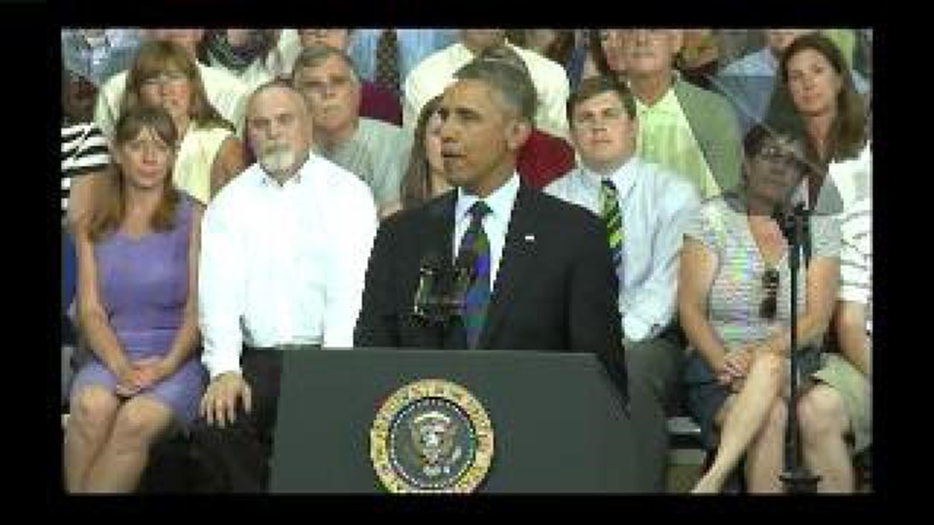President Obama speaks in Galesburg - clip 3 of 7